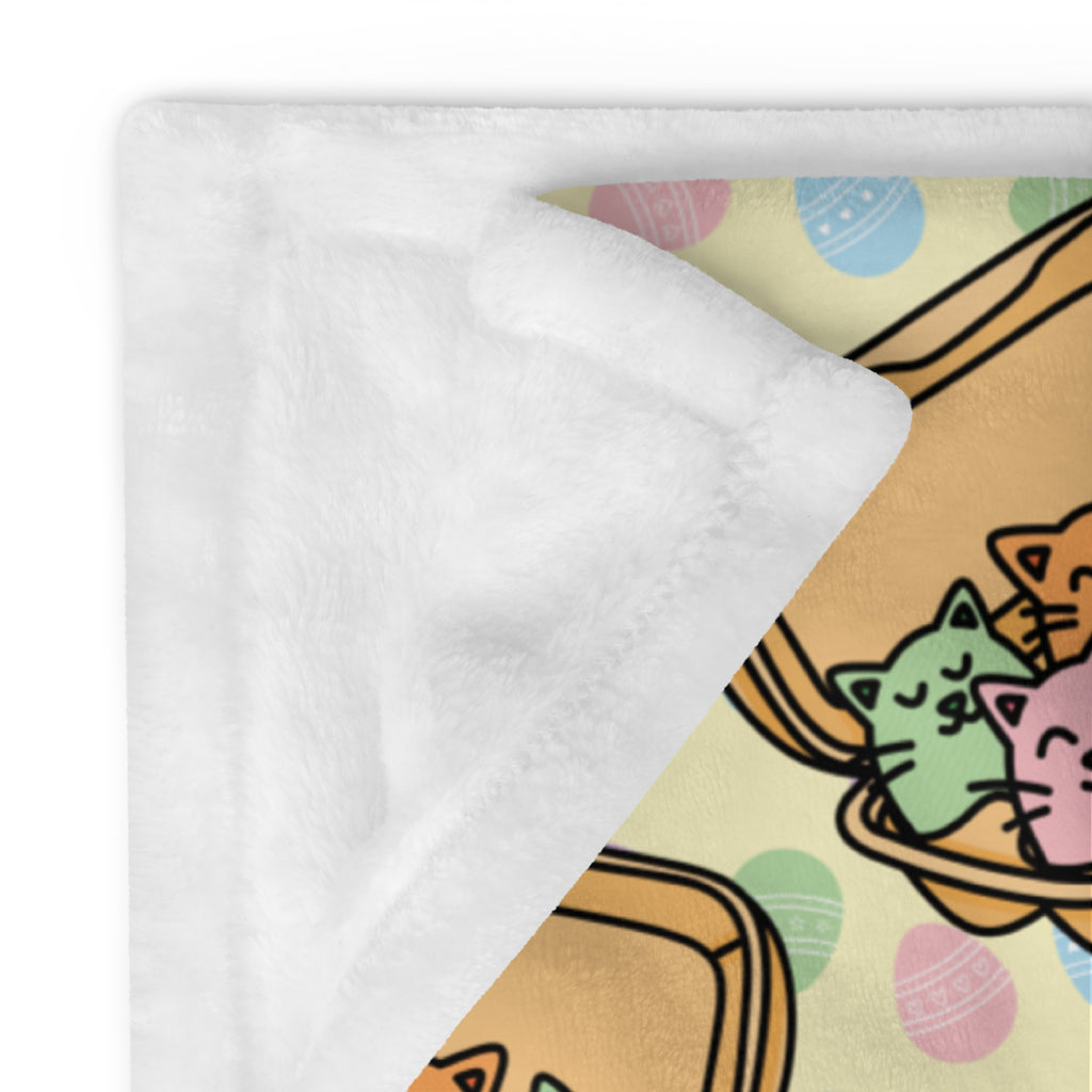 Silky Soft Snuggle Blanket - 'Easter Kittens'
