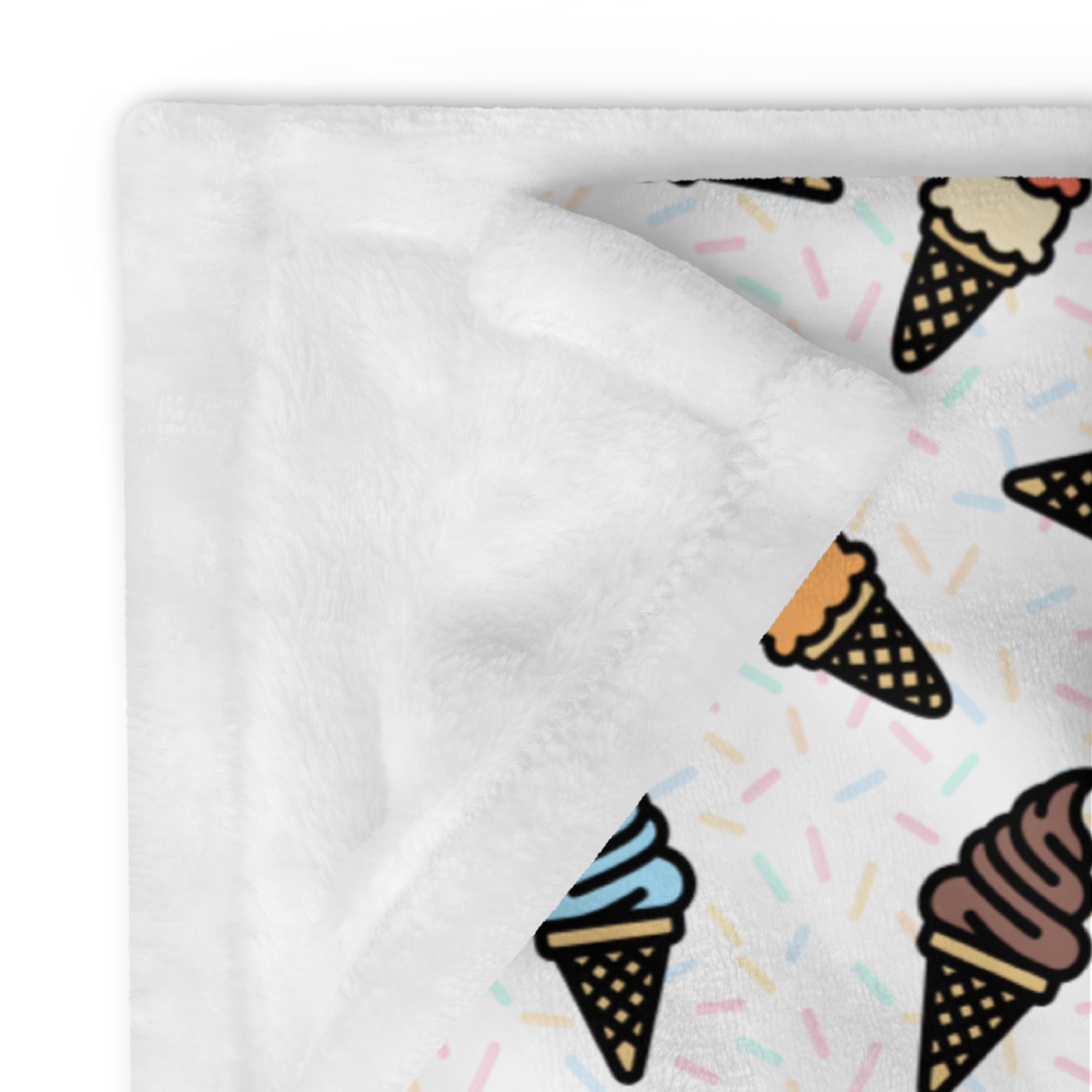 Silky Soft Snuggle Blanket - 'Ice Cream' Single Layer Blankets