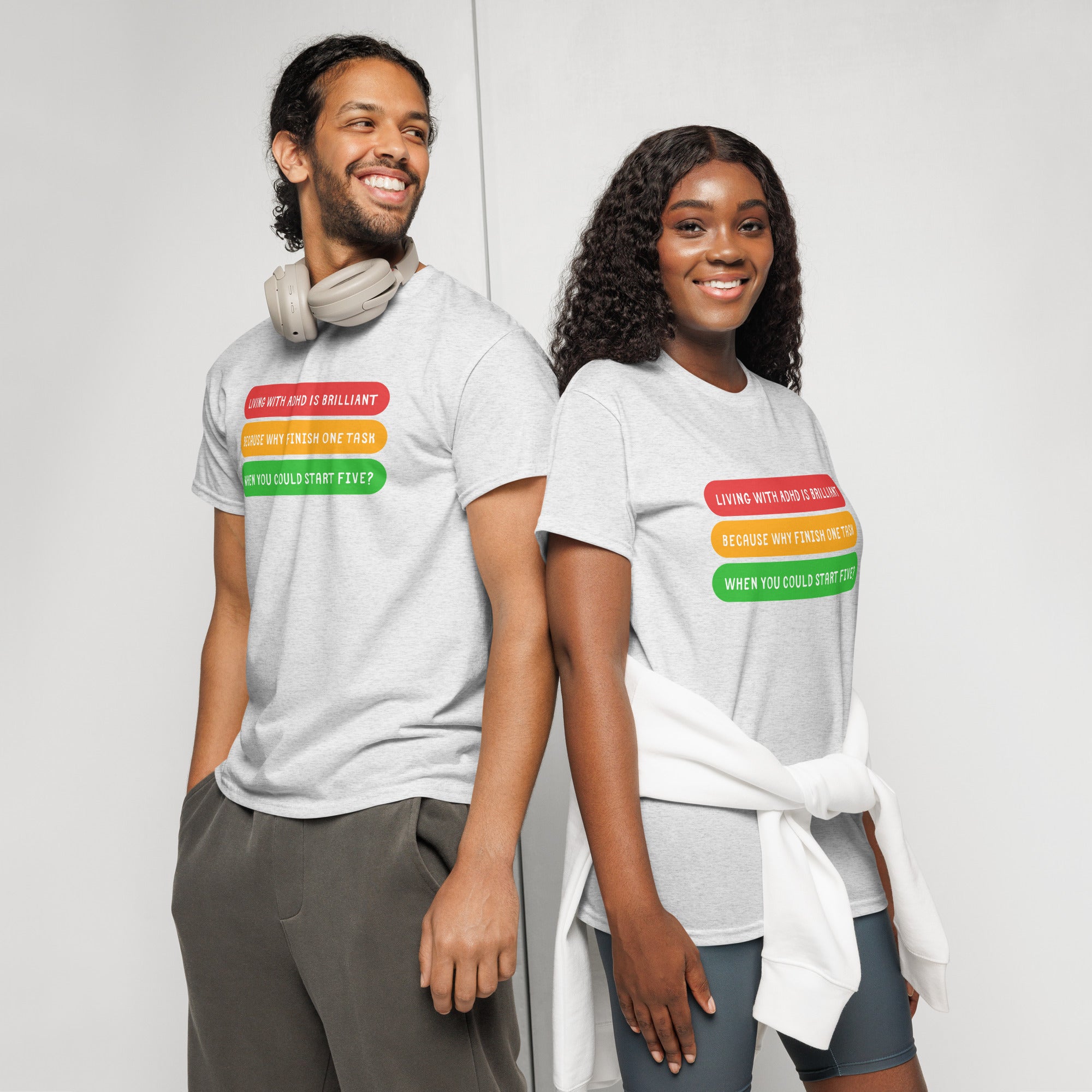 Unisex DryBlend® Classic Tee - 'Living With ADHD' T-Shirt