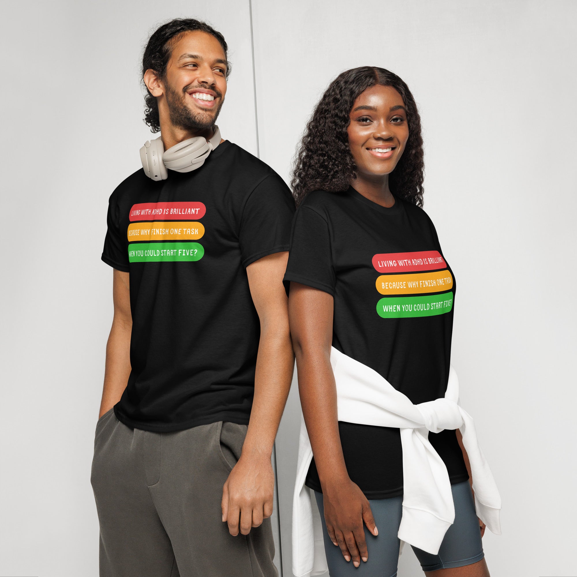 Unisex DryBlend® Classic Tee - 'Living With ADHD' T-Shirt
