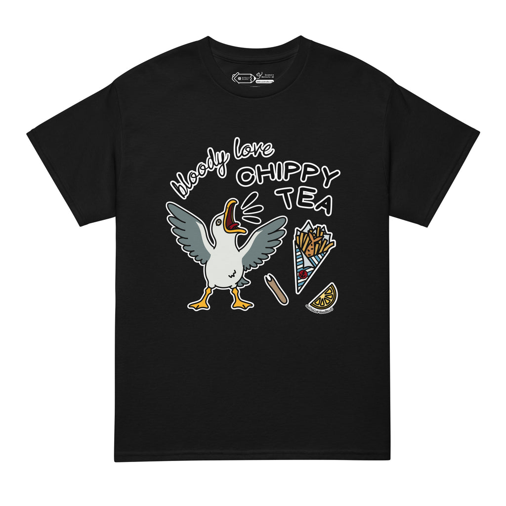 Unisex DryBlend® Classic Tee - 'Chippy Tea' Black T-Shirt