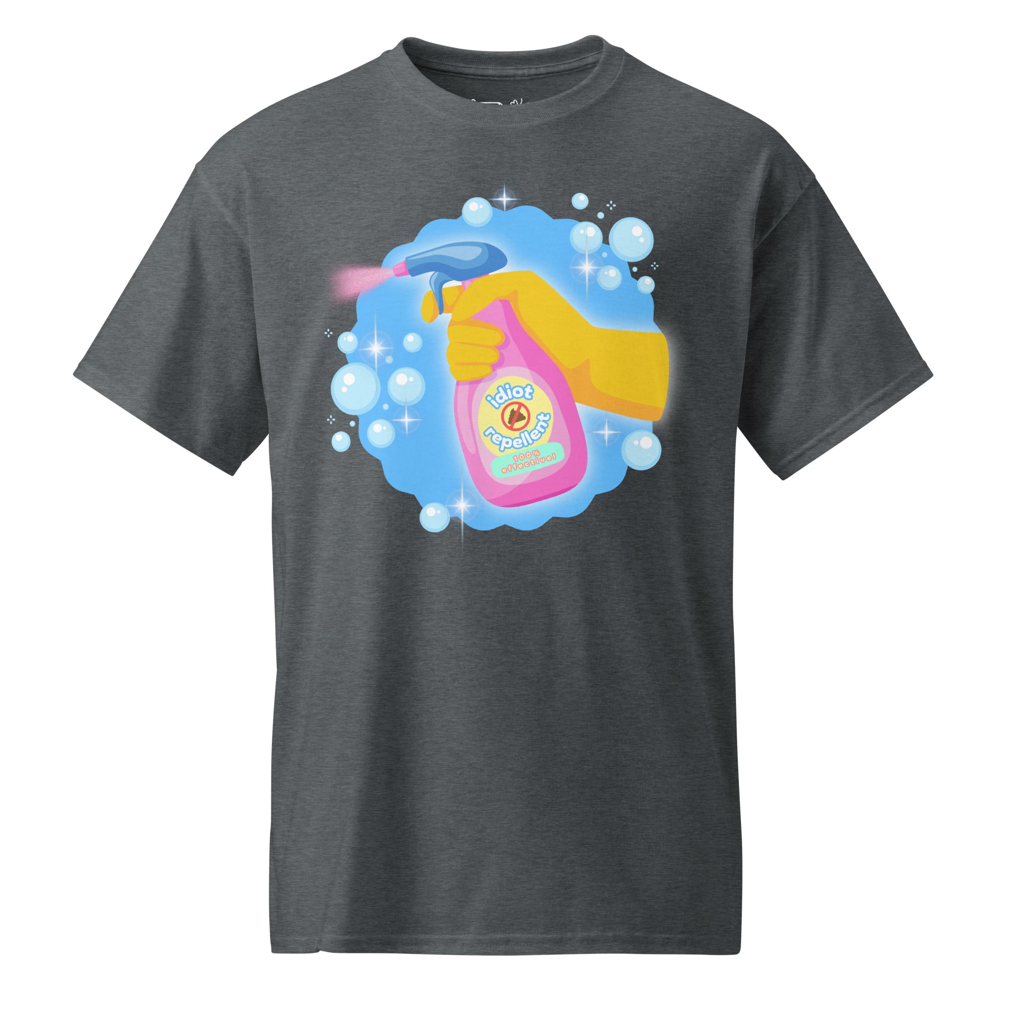 Unisex DryBlend® Classic Tee - 'Idiot Repellent' Dark Heather T-Shirt