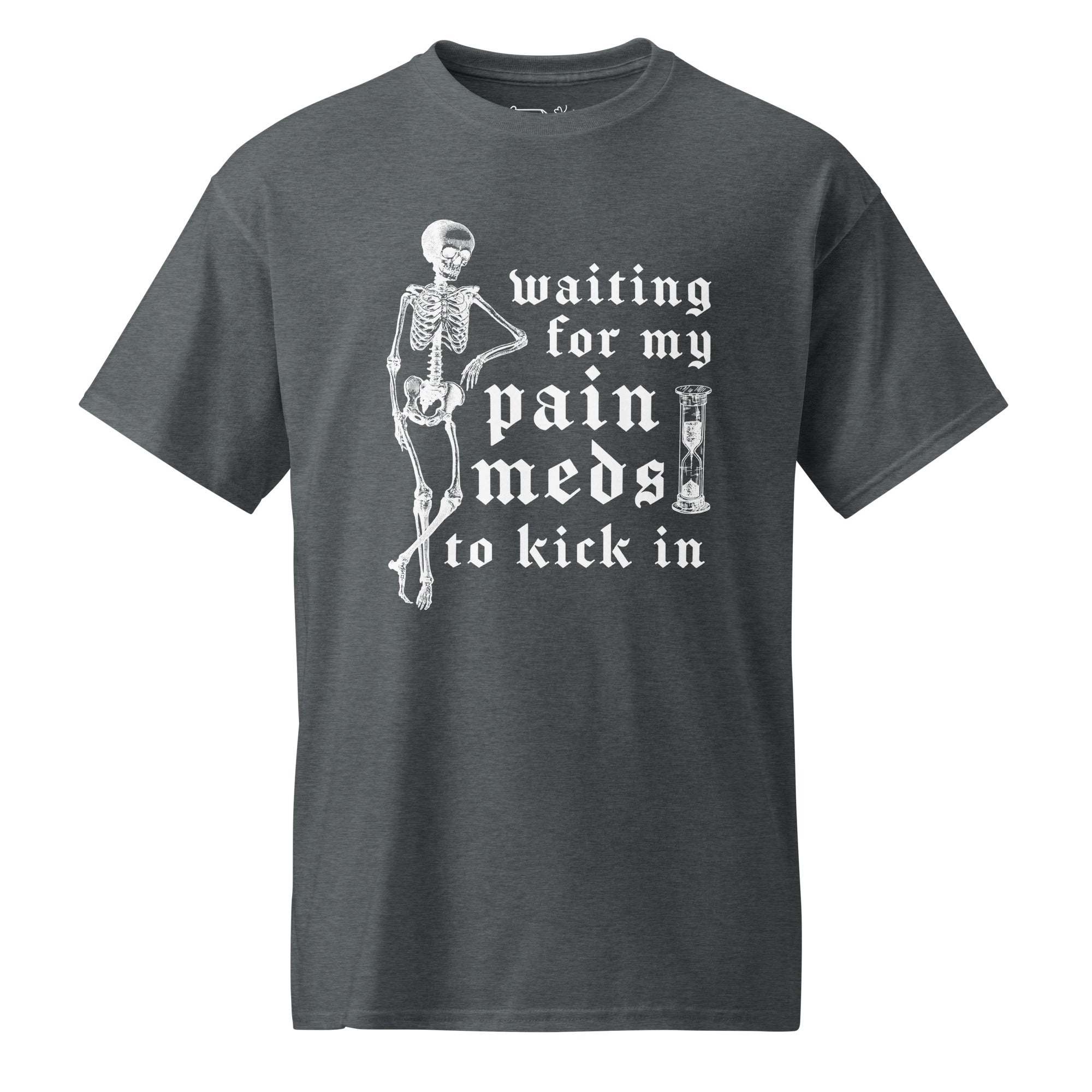 Unisex DryBlend® Classic Tee - 'Pain Meds' Dark Heather T-Shirt