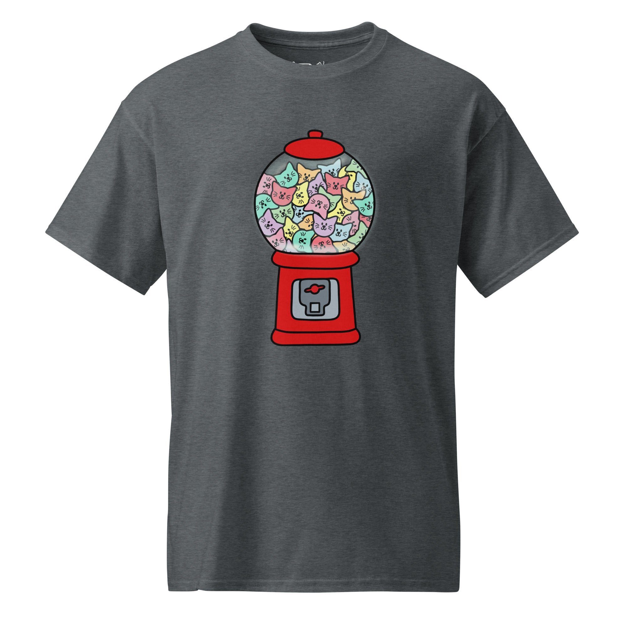 Unisex DryBlend® Classic Tee - 'Bubblegum Cats' Dark Heather T-Shirt