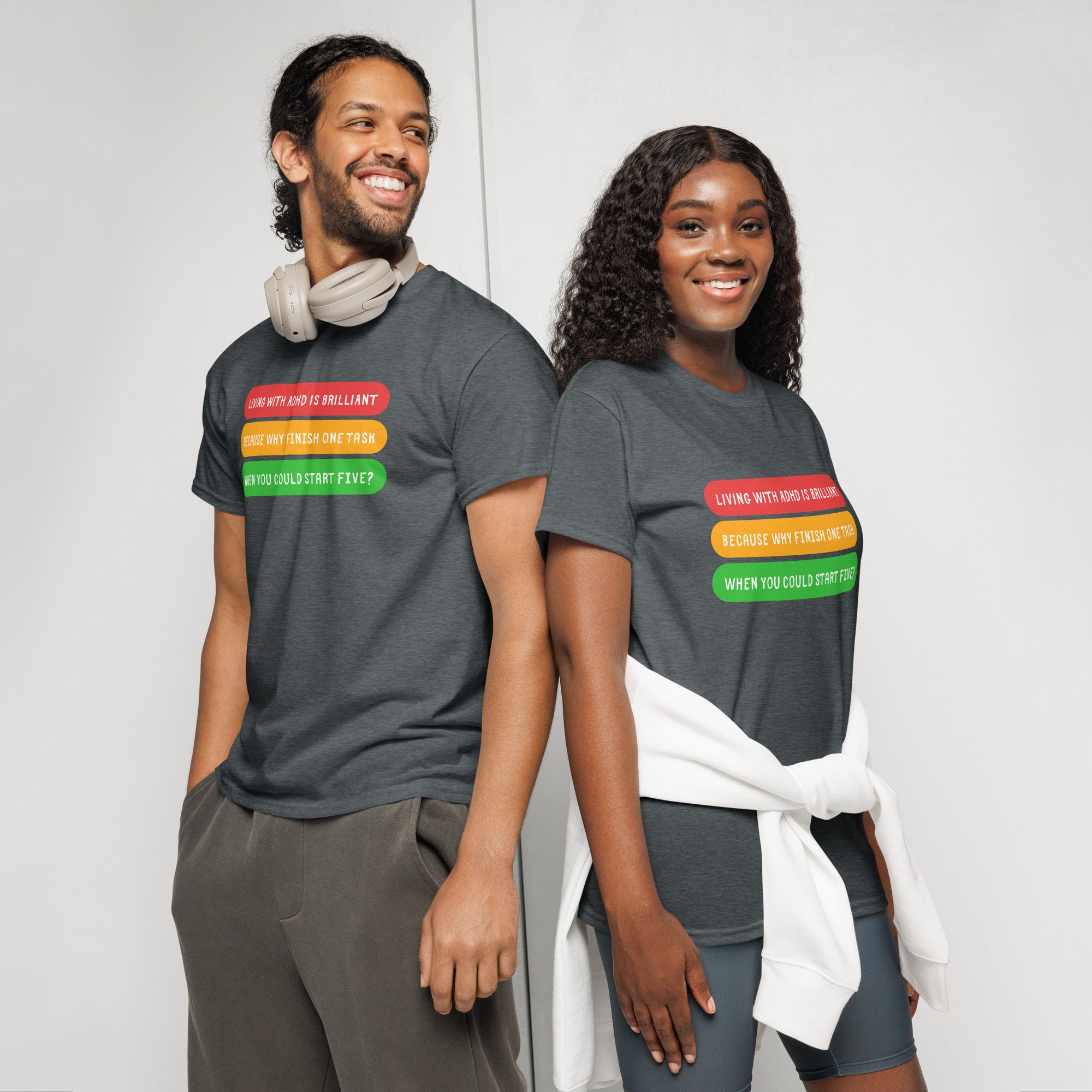 Unisex DryBlend® Classic Tee - 'Living With ADHD' T-Shirt