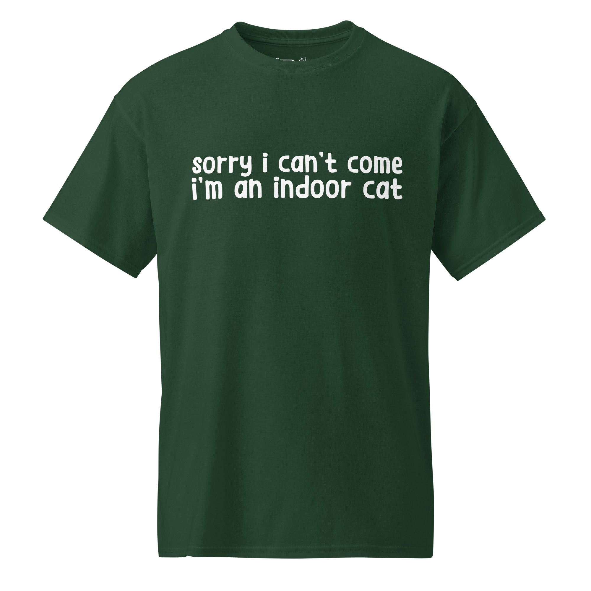 Unisex DryBlend® Classic Tee - 'Indoor Cat' Forest Green T-Shirt
