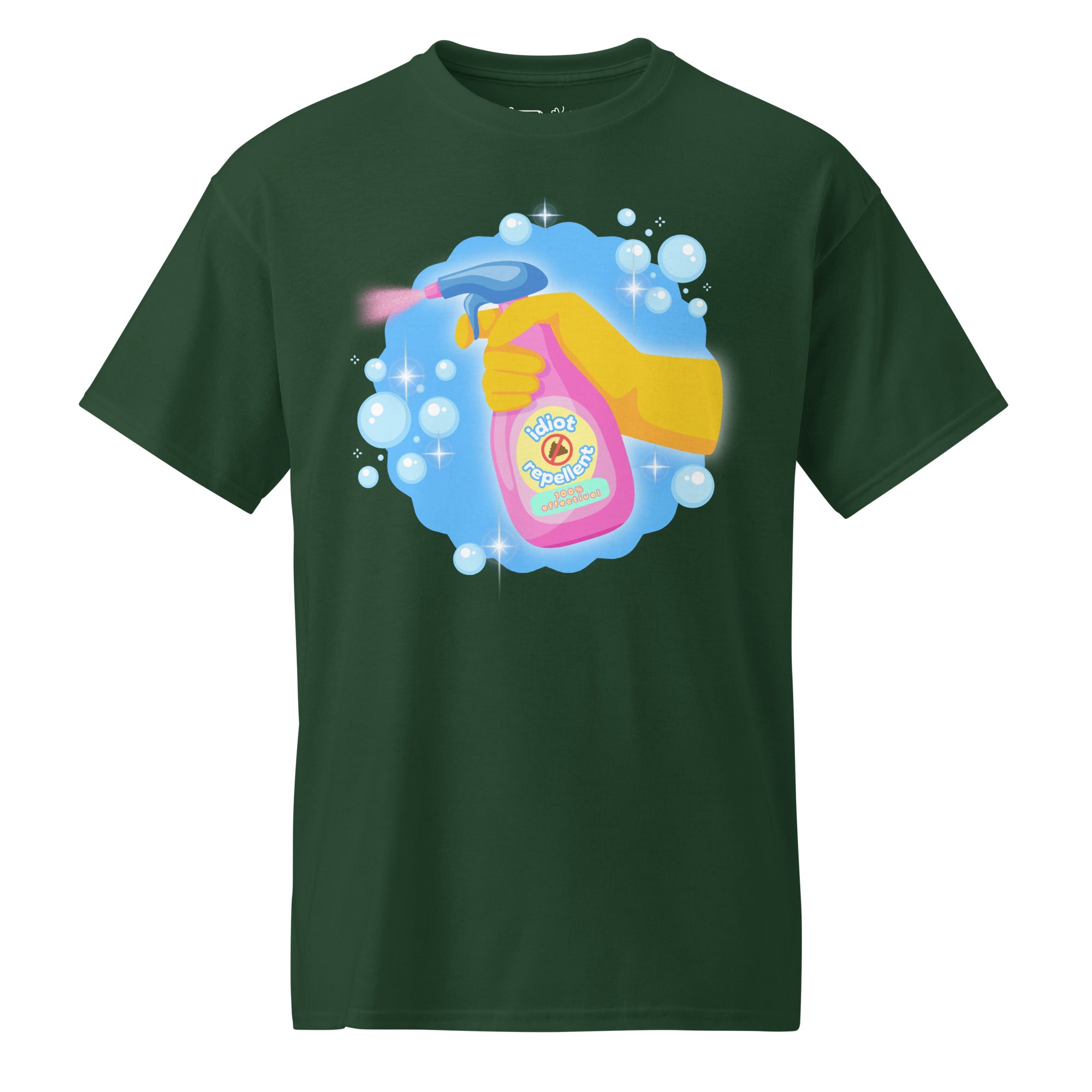 Unisex DryBlend® Classic Tee - 'Idiot Repellent' Forest Green T-Shirt