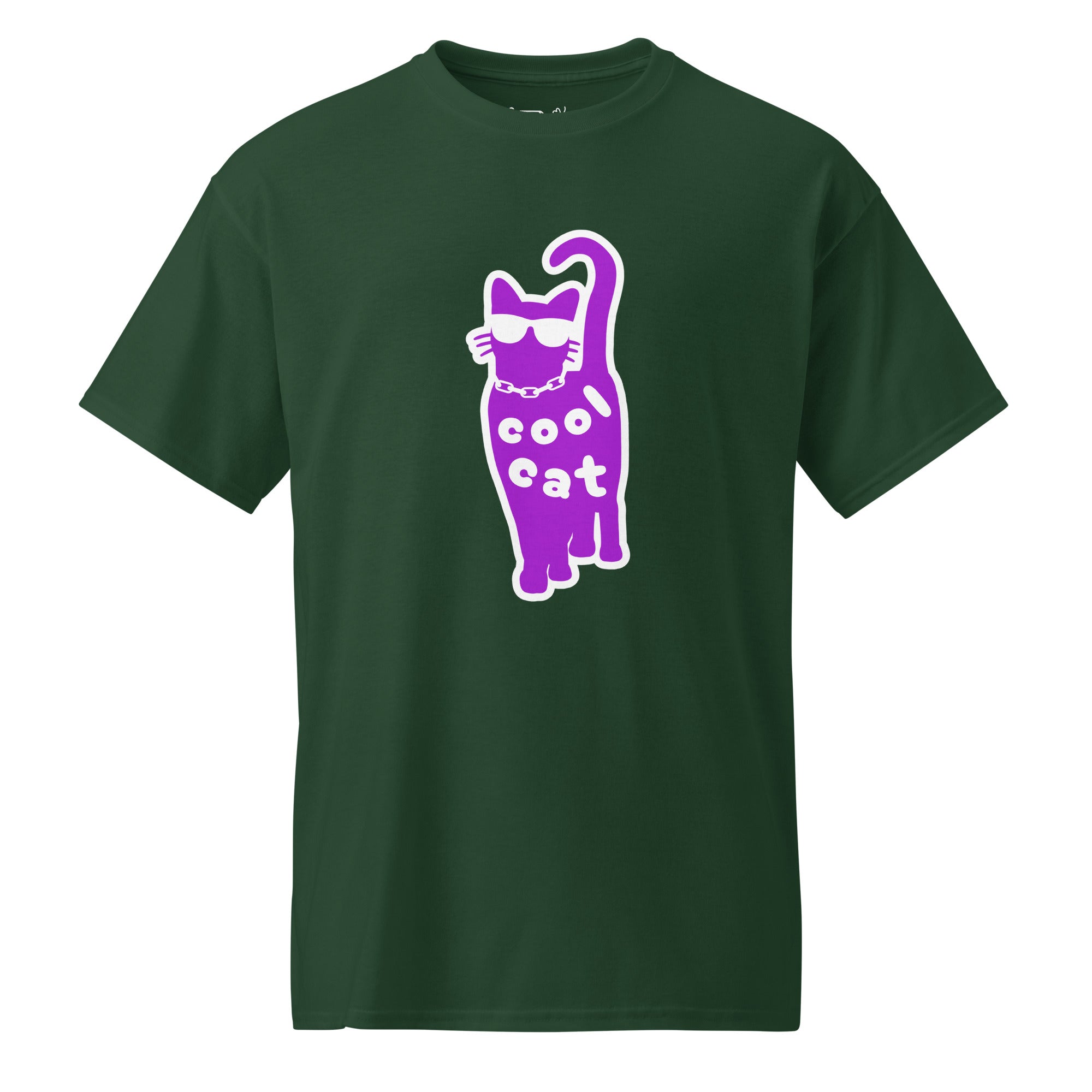 Unisex DryBlend® Classic Tee - 'Cool Cat' Forest Green T-Shirt