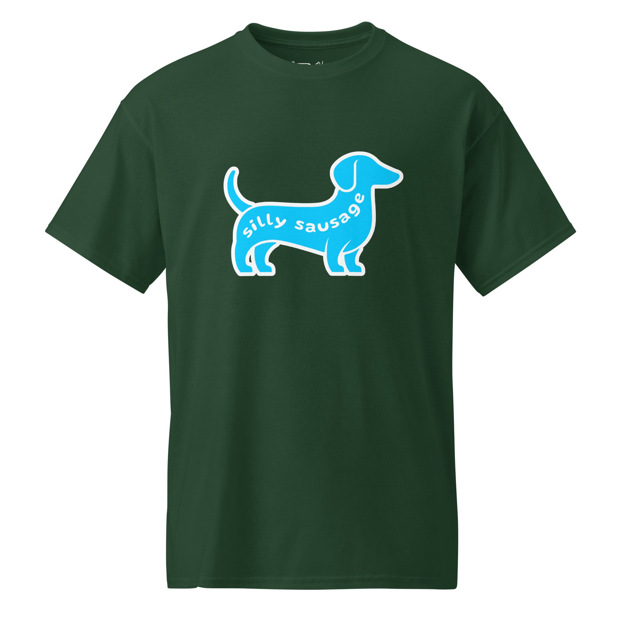 Unisex DryBlend® Classic Tee - 'Silly Sausage' Forest Green T-Shirt