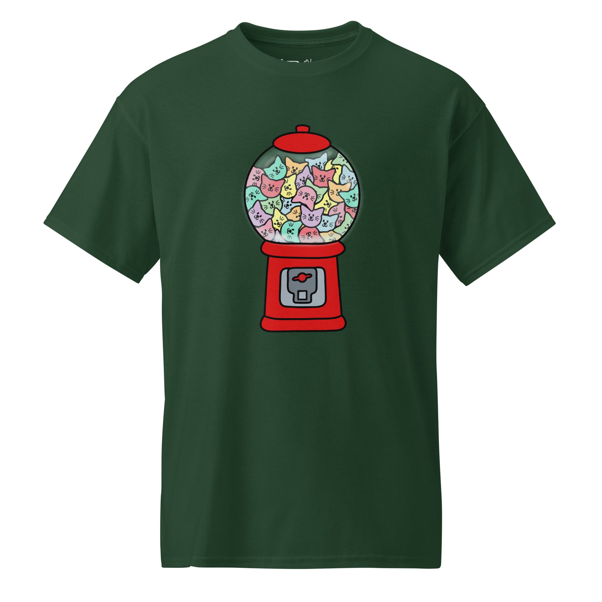 Unisex DryBlend® Classic Tee - 'Bubblegum Cats' Forest Green T-Shirt