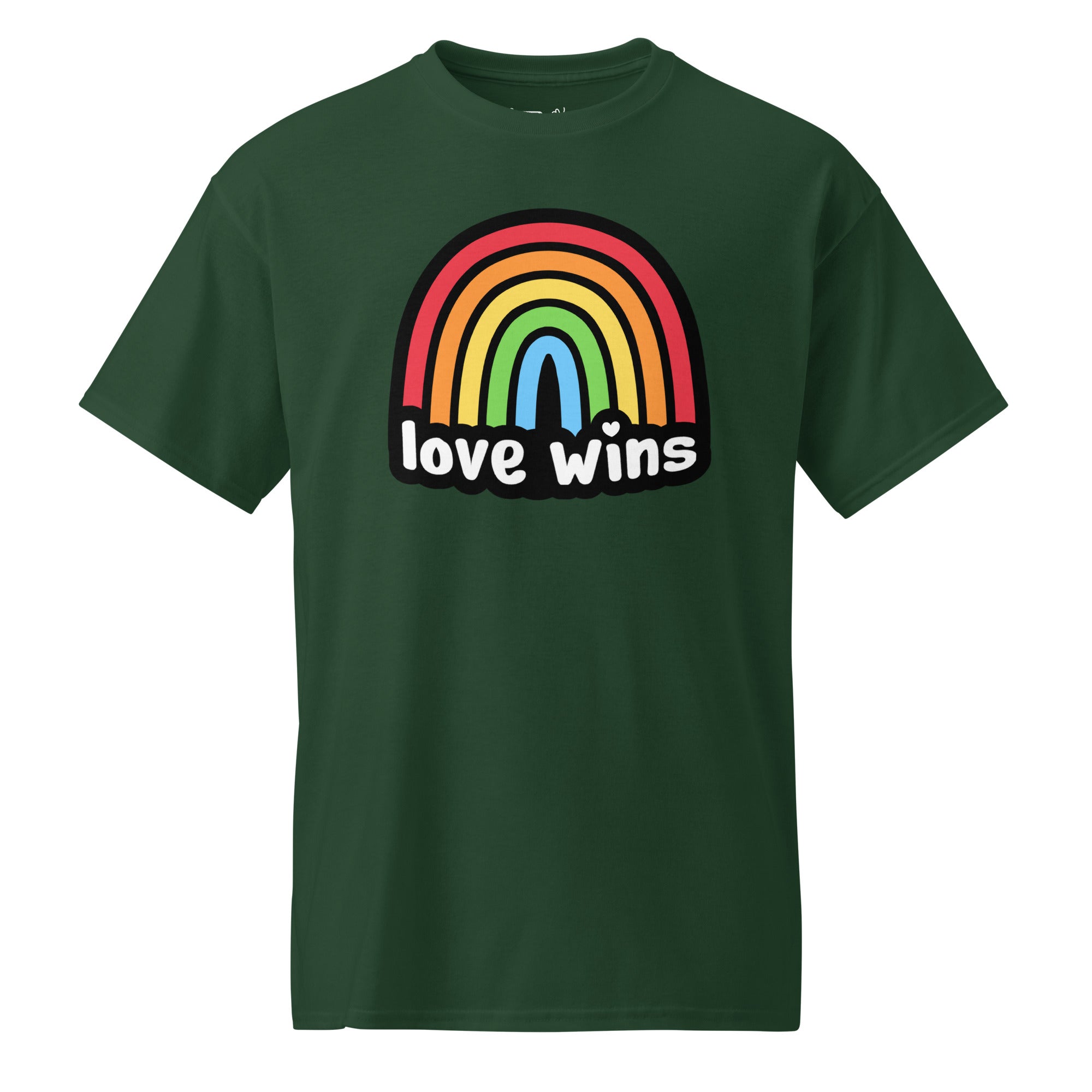 Unisex DryBlend® Classic Tee - 'Love Wins' Forest Green T-Shirt