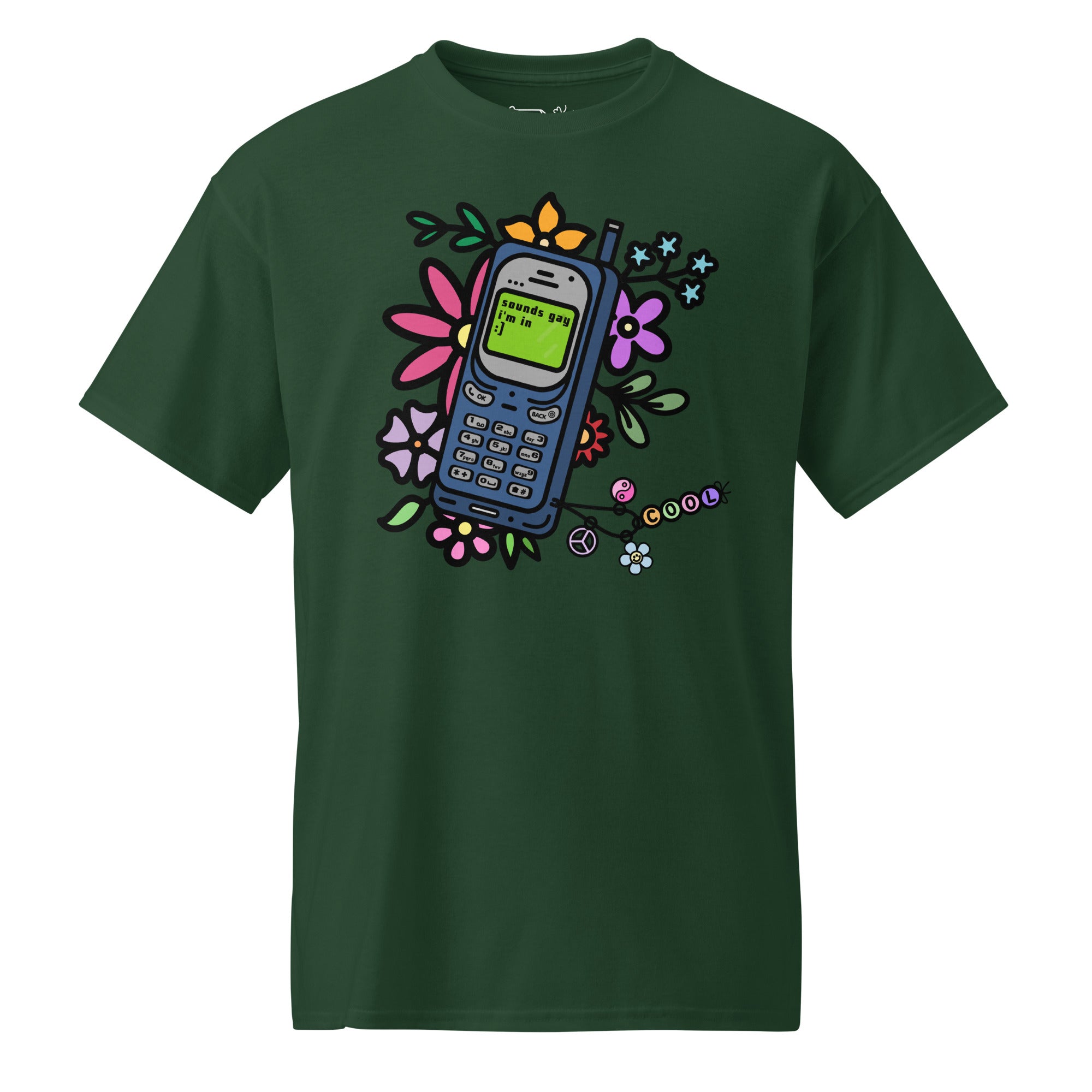 Unisex DryBlend® Classic Tee - 'Text Me' Forest Green T-Shirt