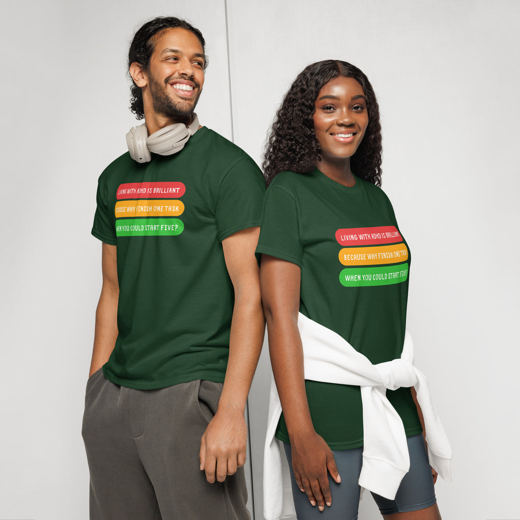 Unisex DryBlend® Classic Tee - 'Living With ADHD' T-Shirt