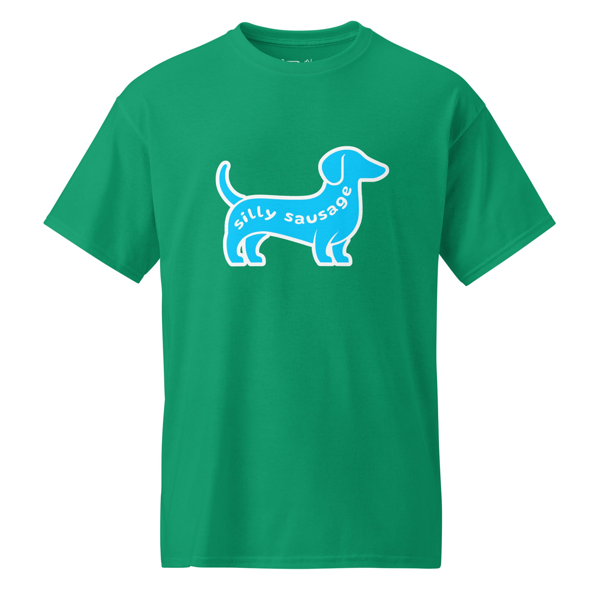 Unisex DryBlend® Classic Tee - 'Silly Sausage' Kelly Green T-Shirt