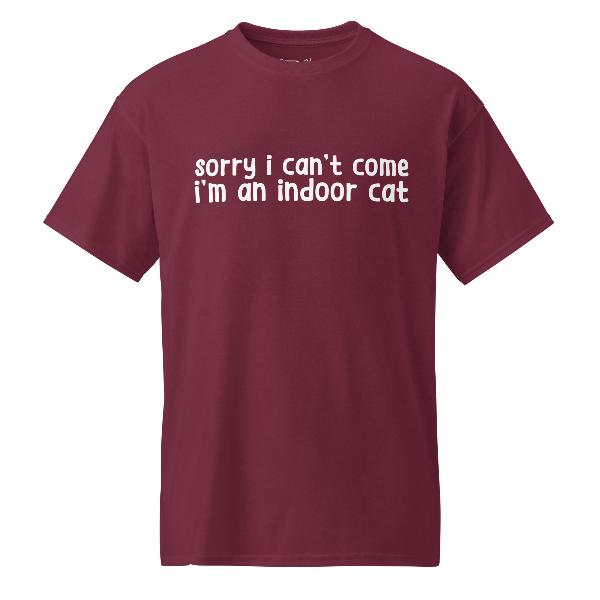 Unisex DryBlend® Classic Tee - 'Indoor Cat' Maroon T-Shirt
