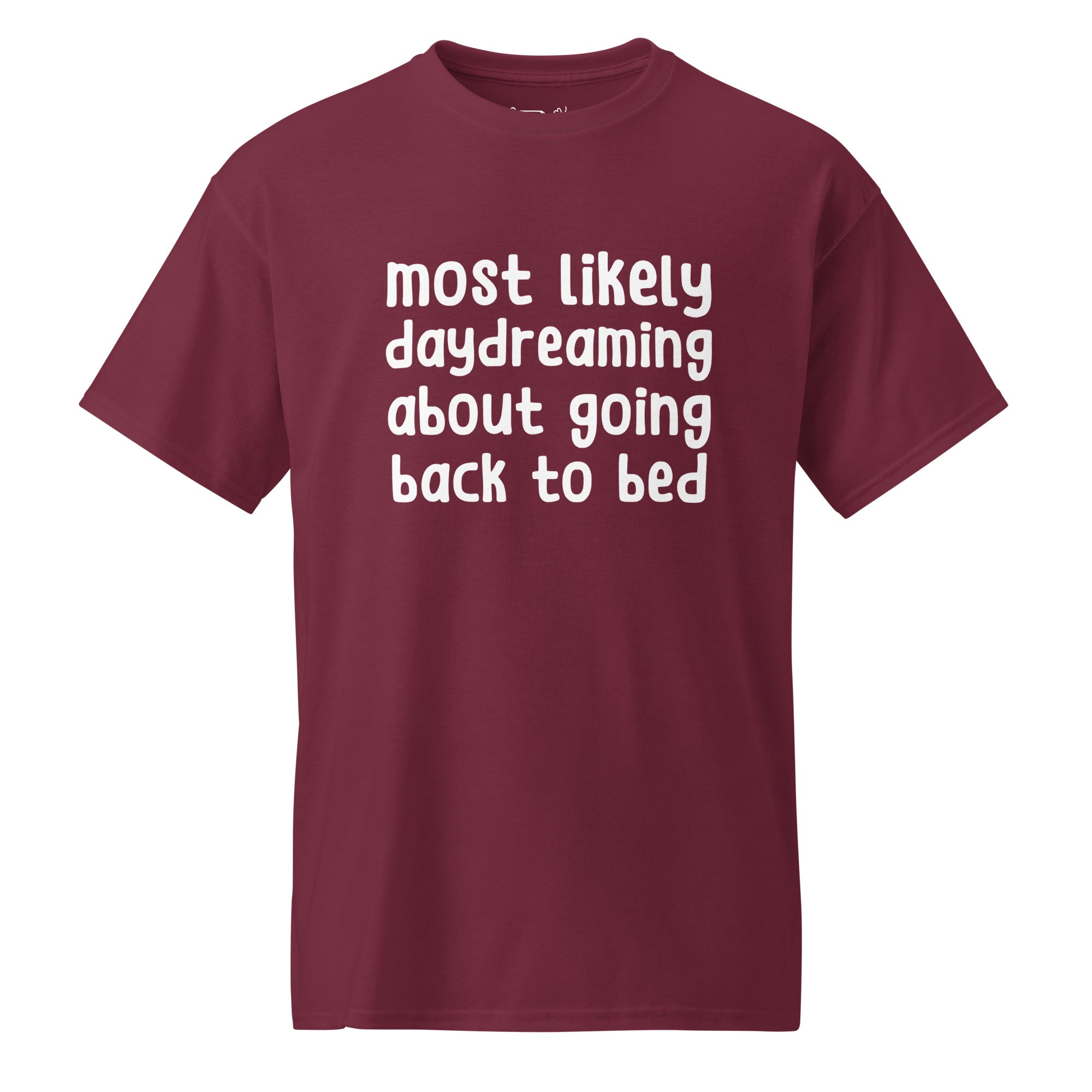 Unisex DryBlend® Classic Tee - 'Back to Bed' Maroon T-Shirt