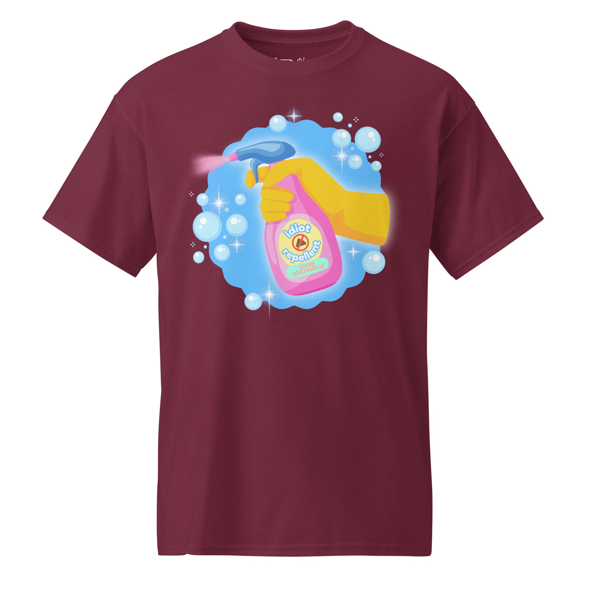 Unisex DryBlend® Classic Tee - 'Idiot Repellent' Maroon T-Shirt