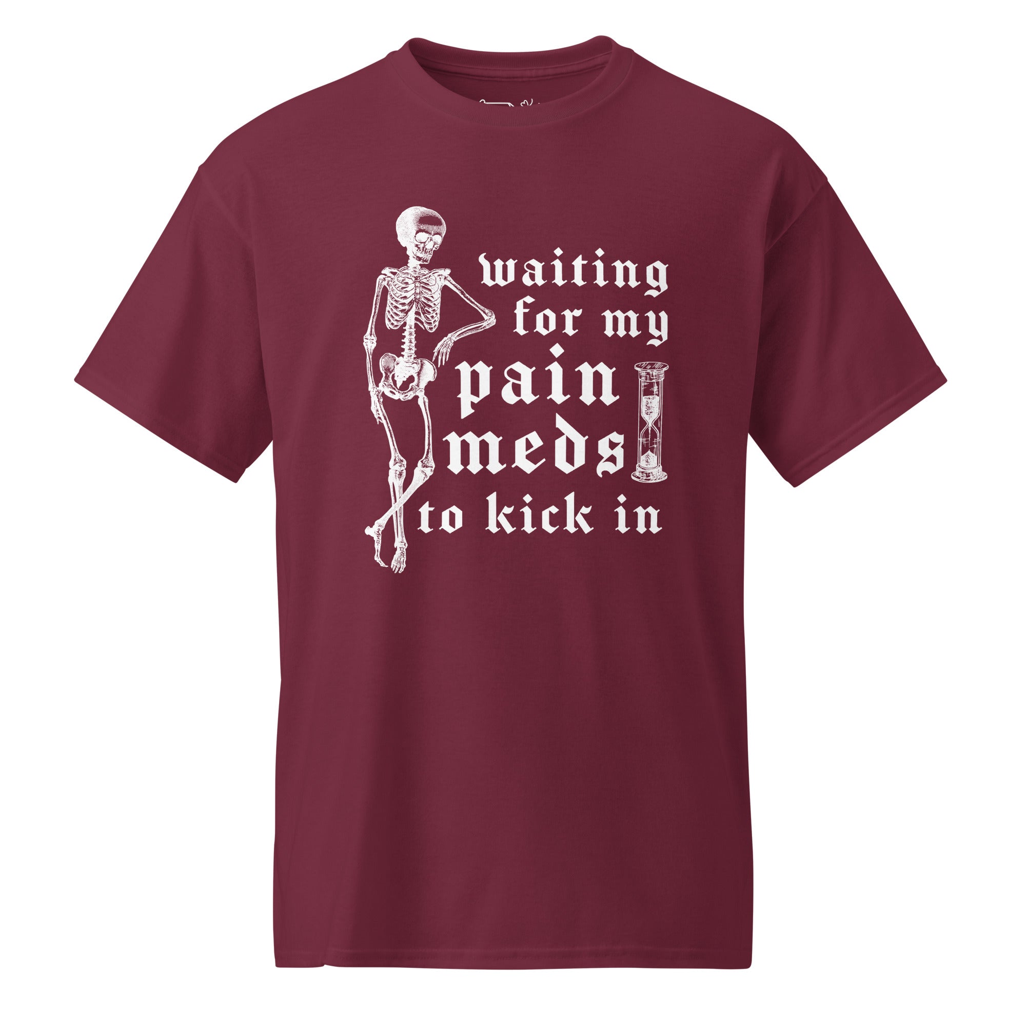 Unisex DryBlend® Classic Tee - 'Pain Meds' Maroon T-Shirt
