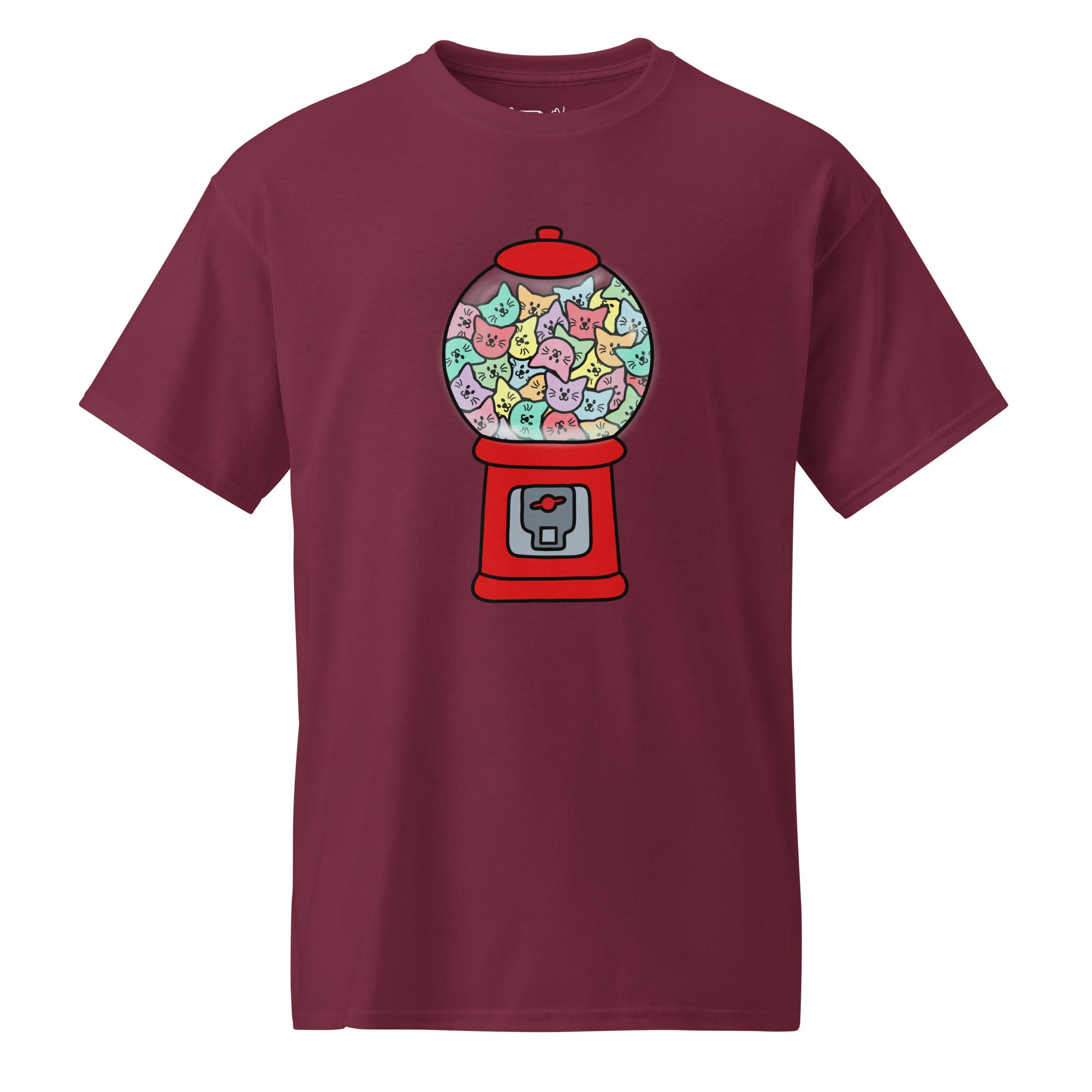 Unisex DryBlend® Classic Tee - 'Bubblegum Cats' Maroon T-Shirt