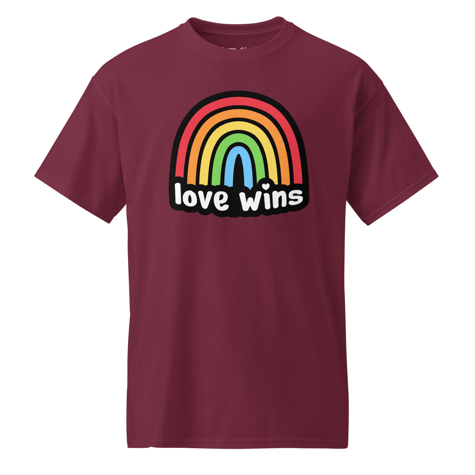 Unisex DryBlend® Classic Tee - 'Love Wins' Maroon T-Shirt