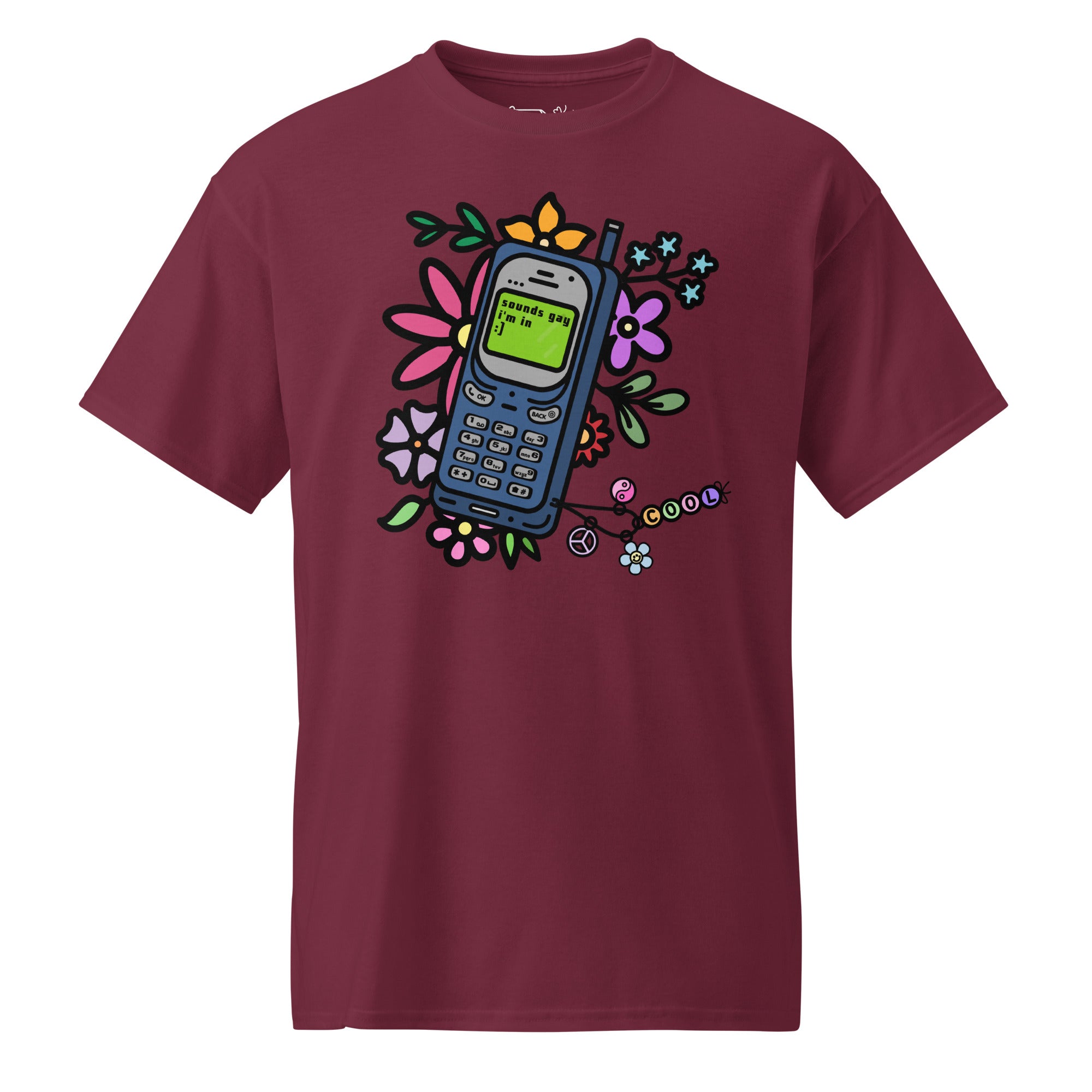 Unisex DryBlend® Classic Tee - 'Text Me' Maroon T-Shirt
