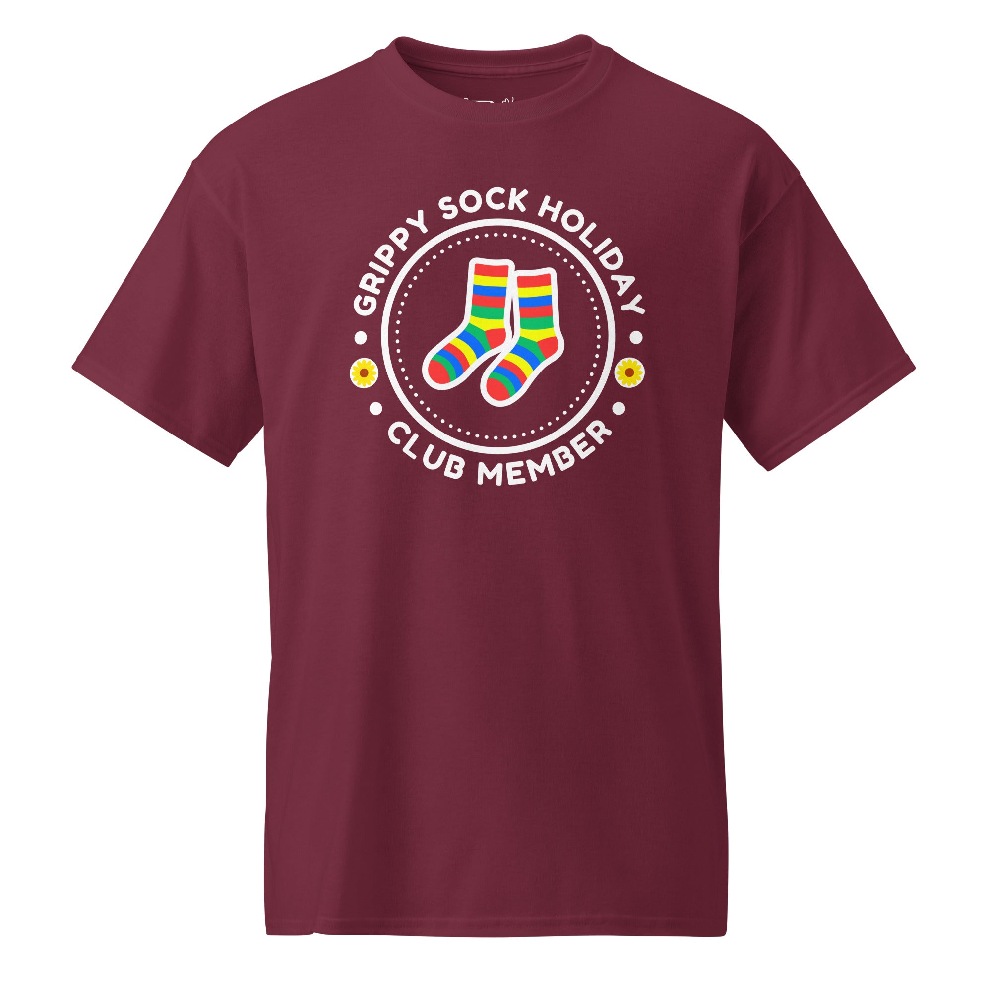 Unisex DryBlend® Classic Tee - 'Grippy Sock' Maroon T-Shirt