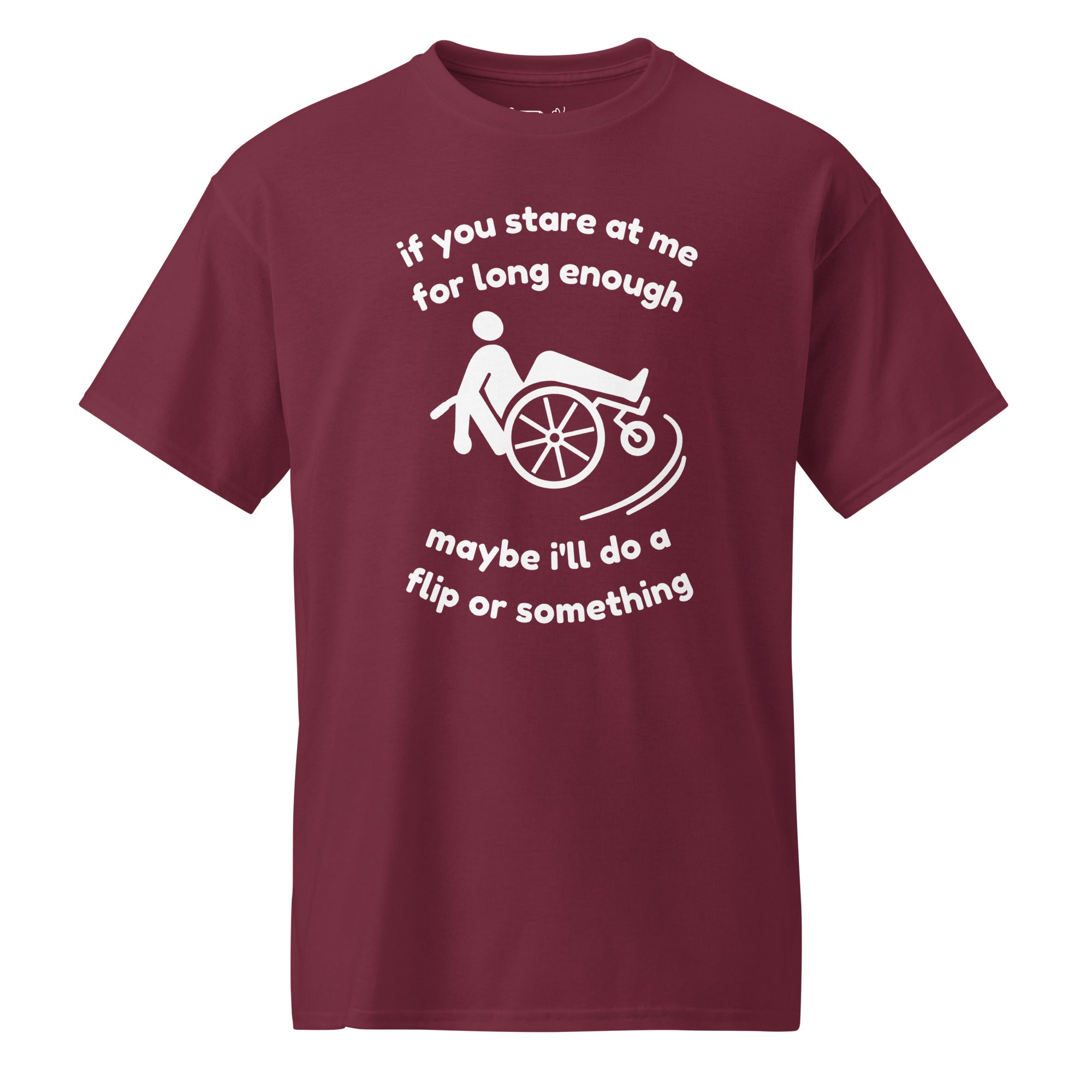 Unisex DryBlend® Classic Tee - 'Stare At Me' Maroon T-Shirt