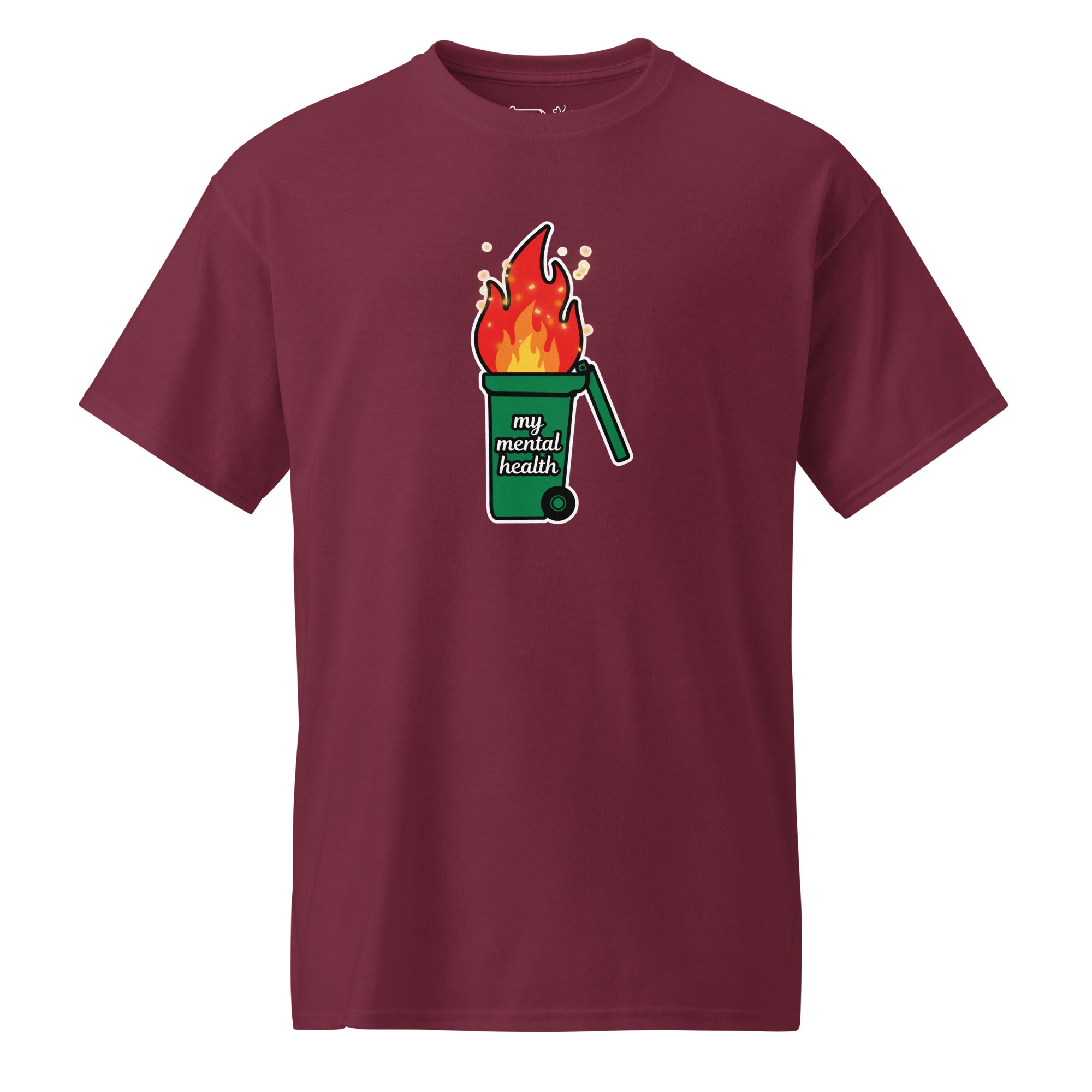 Unisex DryBlend® Classic Tee - 'Bin Fire' Maroon T-Shirt