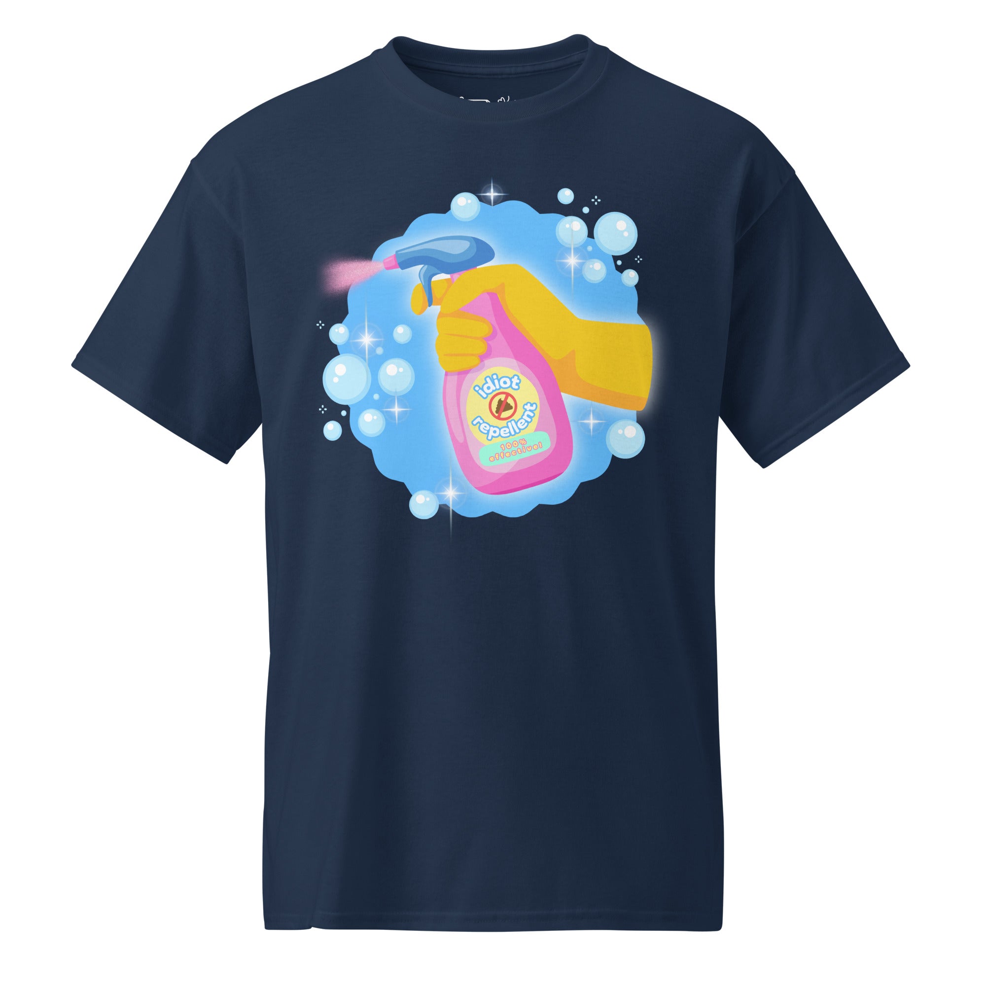 Unisex DryBlend® Classic Tee - 'Idiot Repellent' Navy T-Shirt