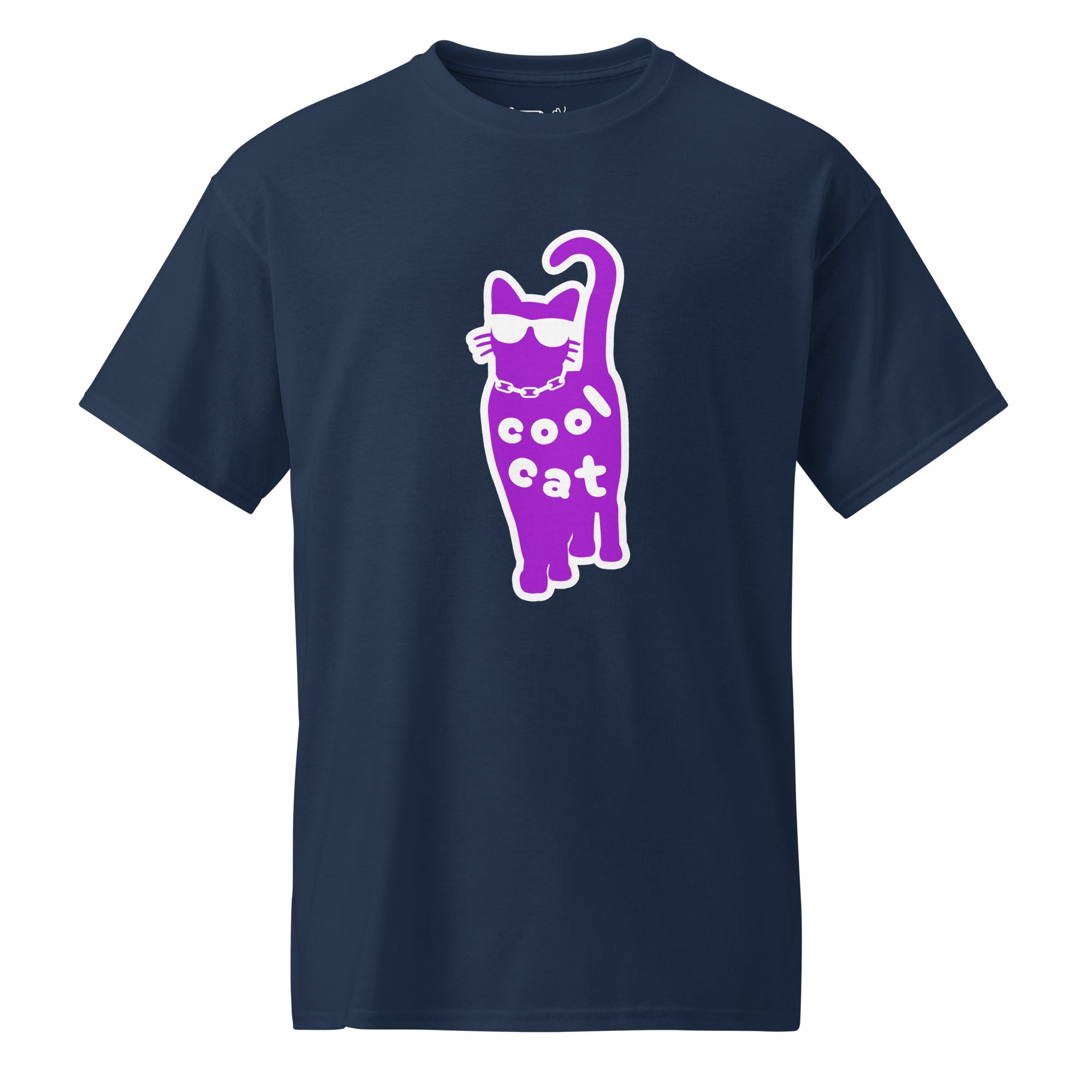 Unisex DryBlend® Classic Tee - 'Cool Cat' Navy T-Shirt