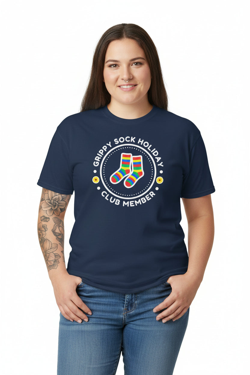 Unisex DryBlend® Classic Tee - 'Grippy Sock' Navy T-Shirt