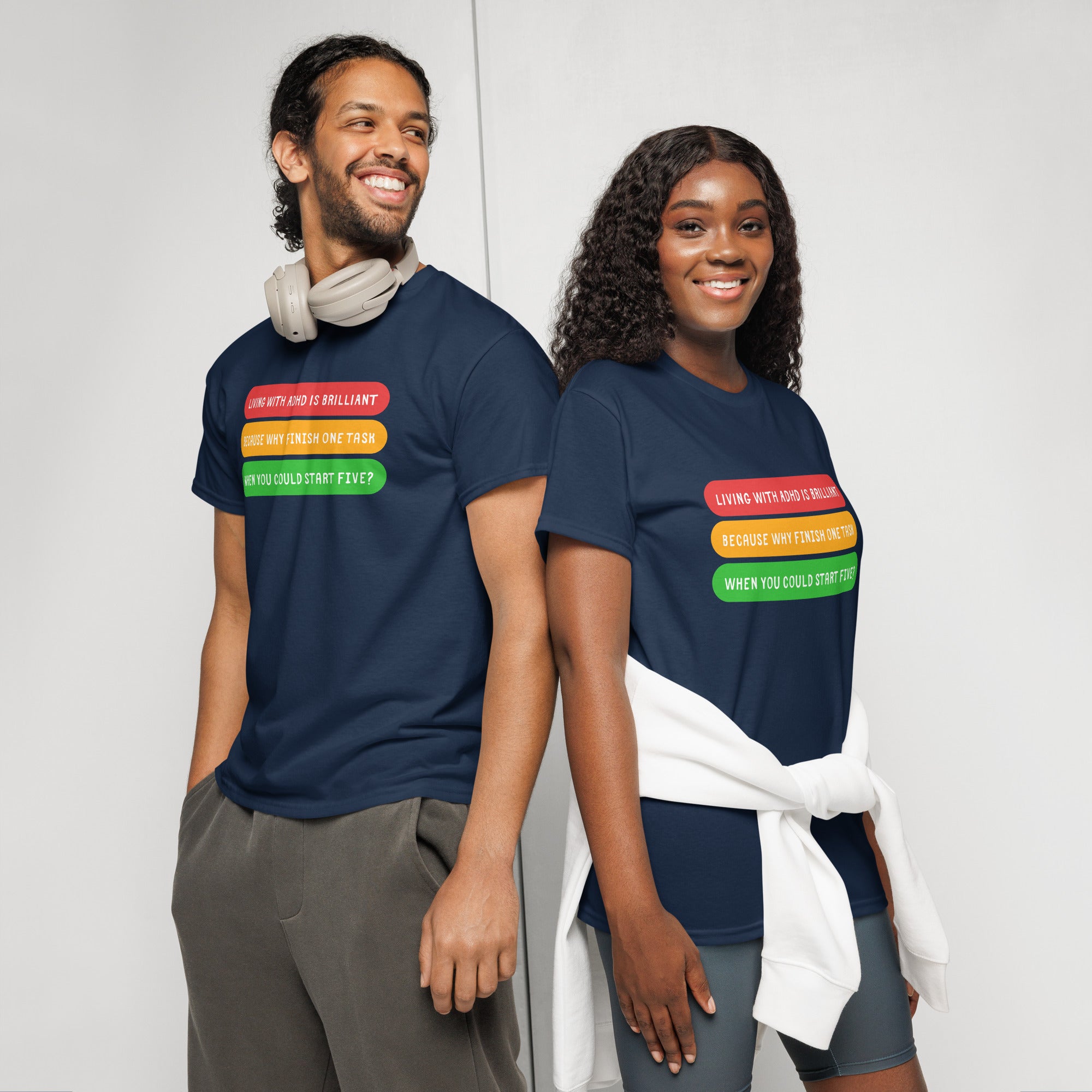 Unisex DryBlend® Classic Tee - 'Living With ADHD' T-Shirt