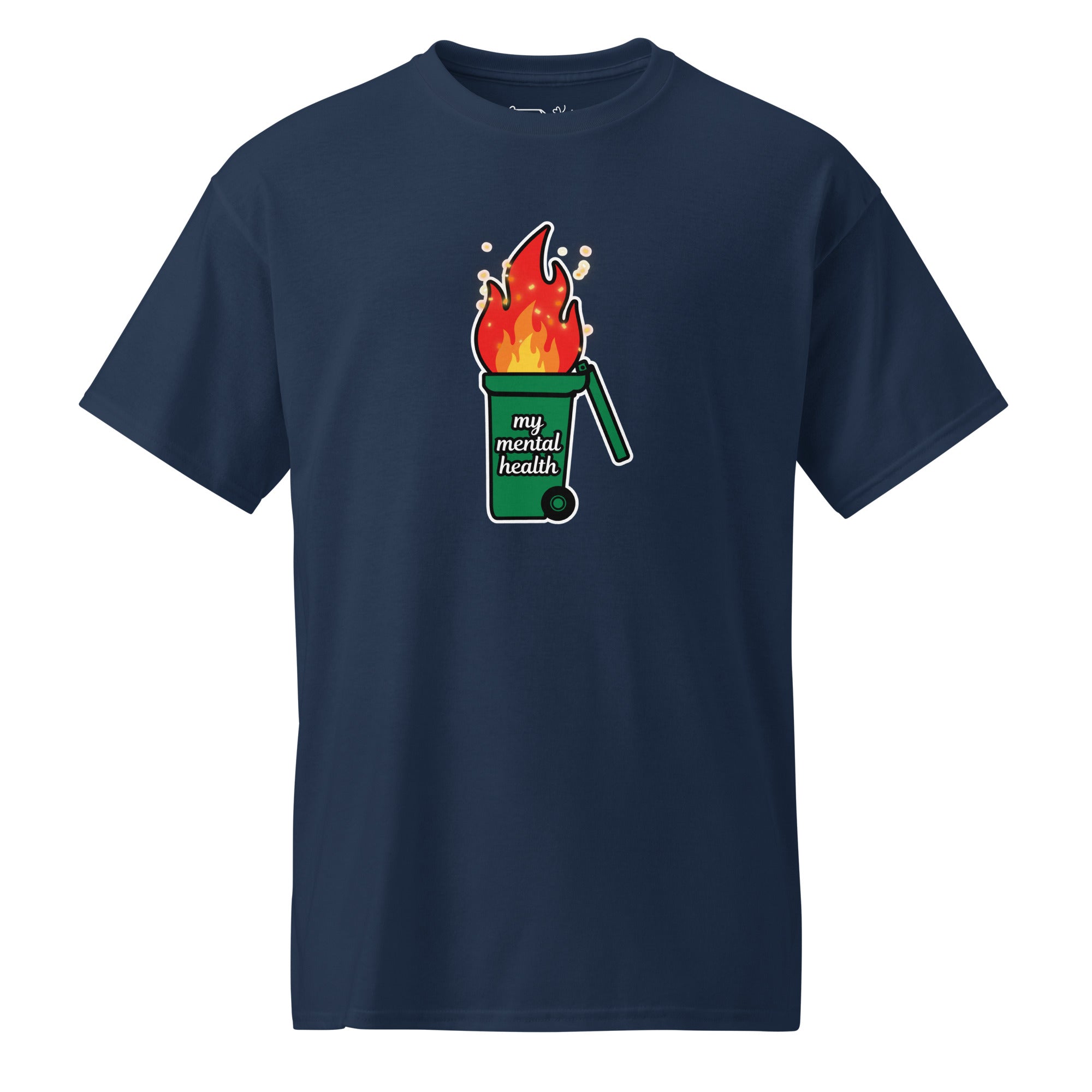 Unisex DryBlend® Classic Tee - 'Bin Fire' Navy T-Shirt