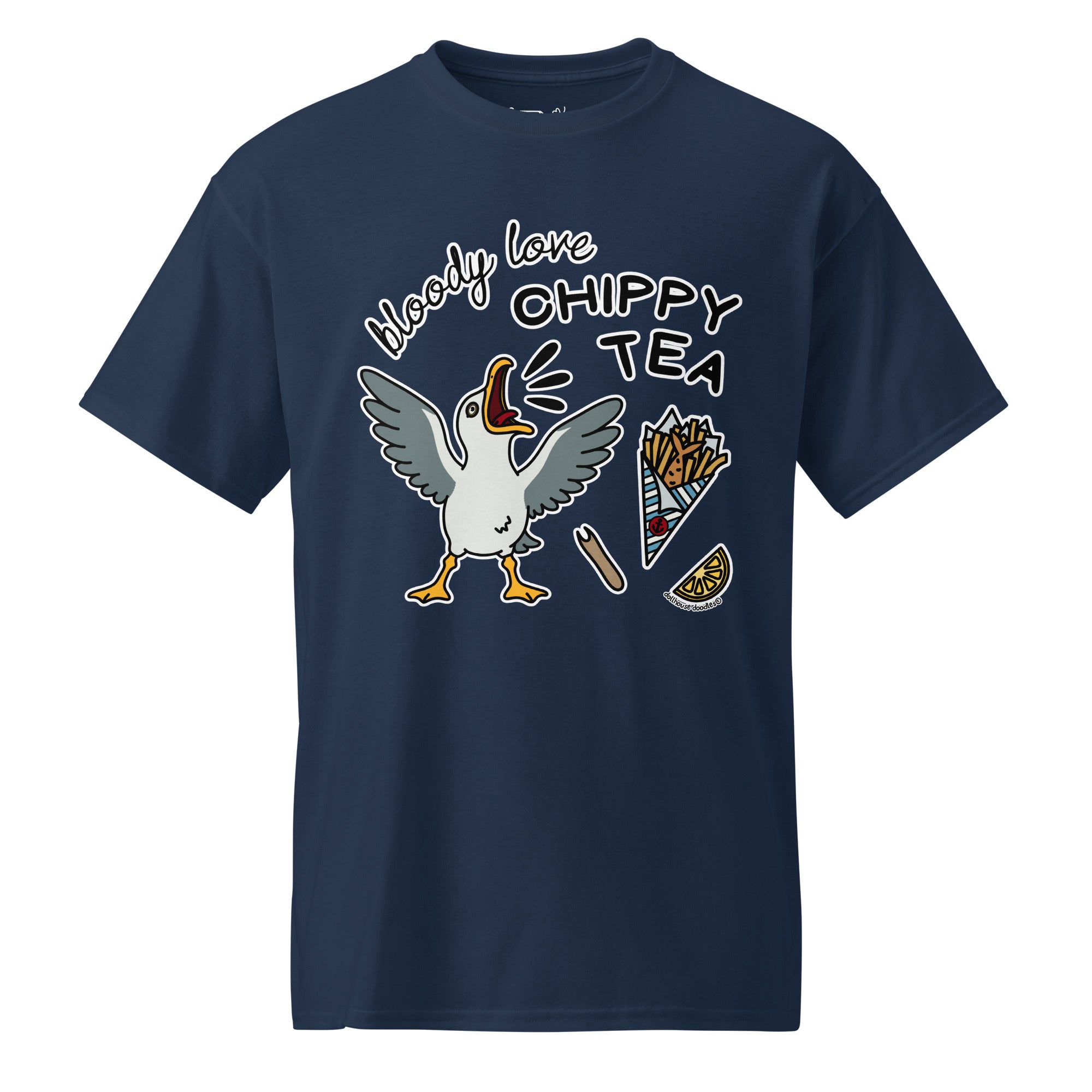 Unisex DryBlend® Classic Tee - 'Chippy Tea' Navy T-Shirt