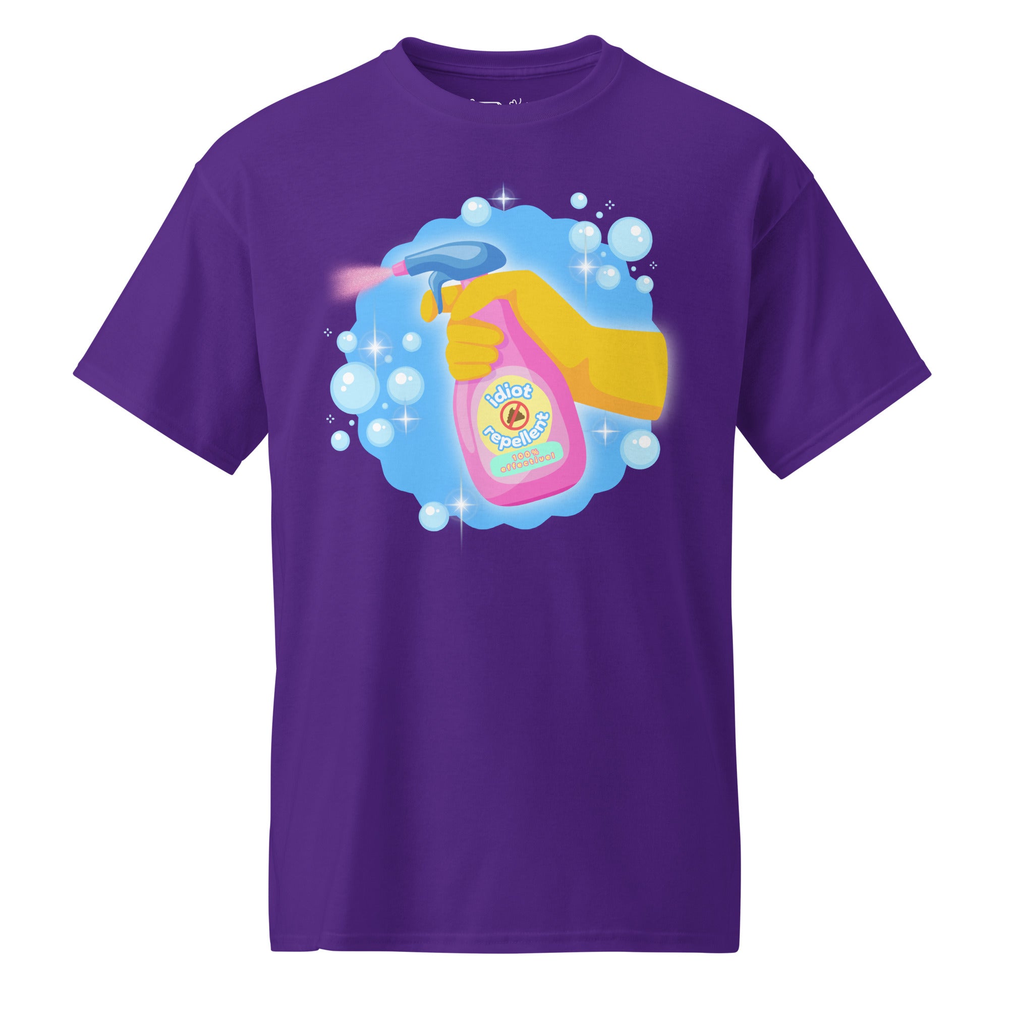 Unisex DryBlend® Classic Tee - 'Idiot Repellent' Purple T-Shirt