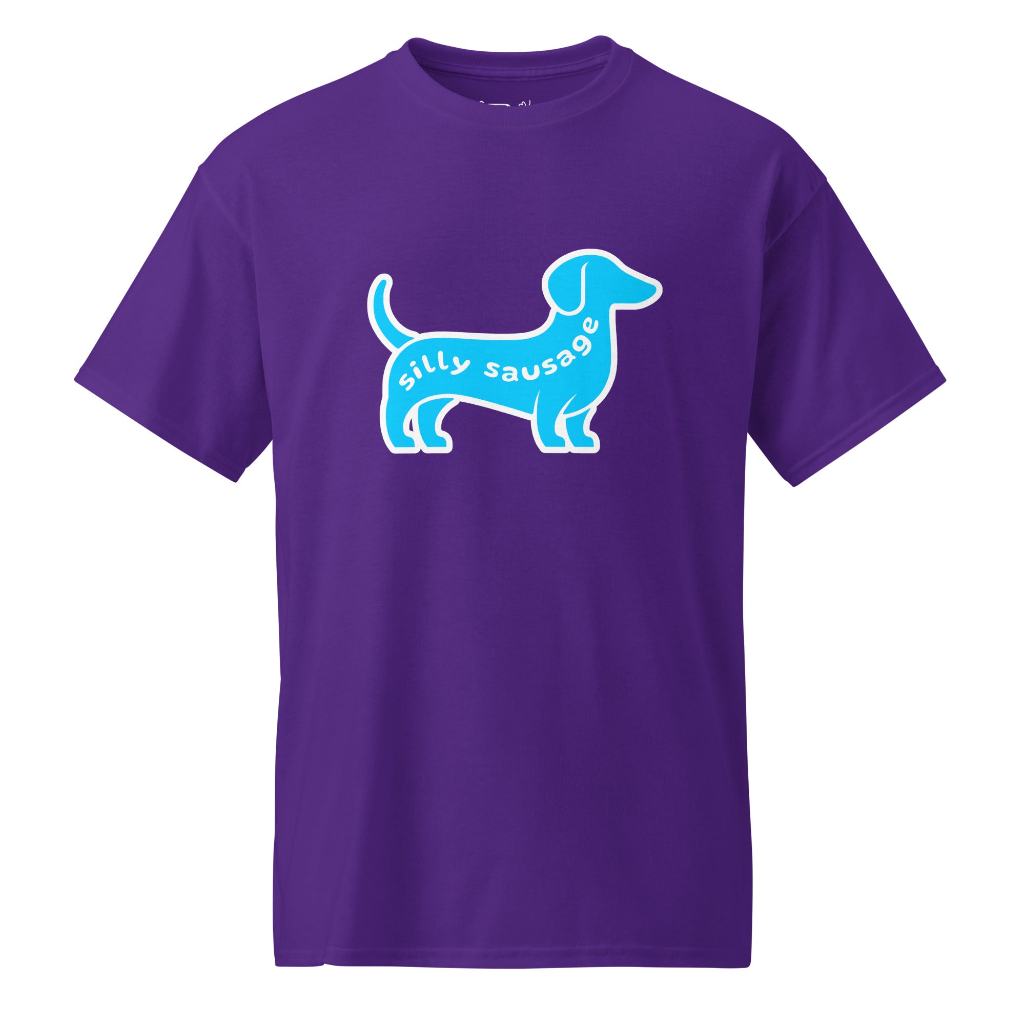 Unisex DryBlend® Classic Tee - 'Silly Sausage' Purple T-Shirt