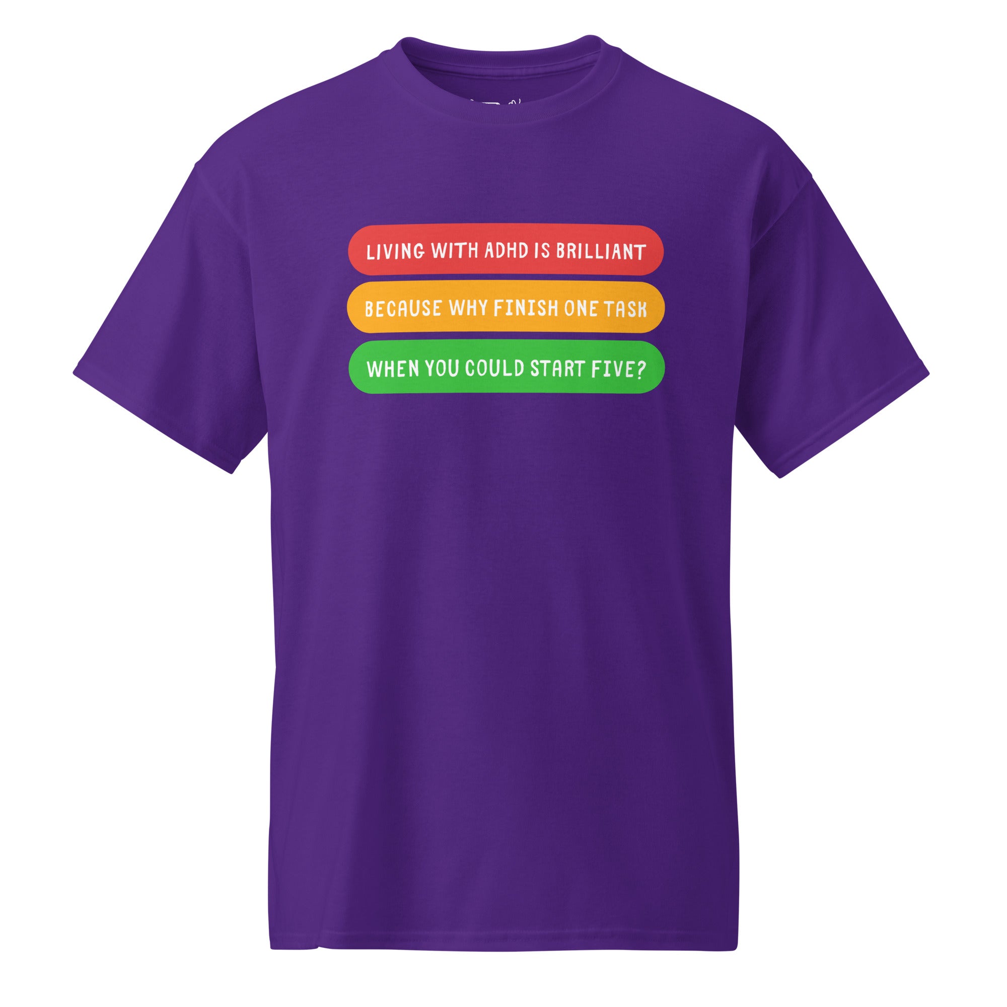 Unisex DryBlend® Classic Tee - 'Living With ADHD' Purple T-Shirt