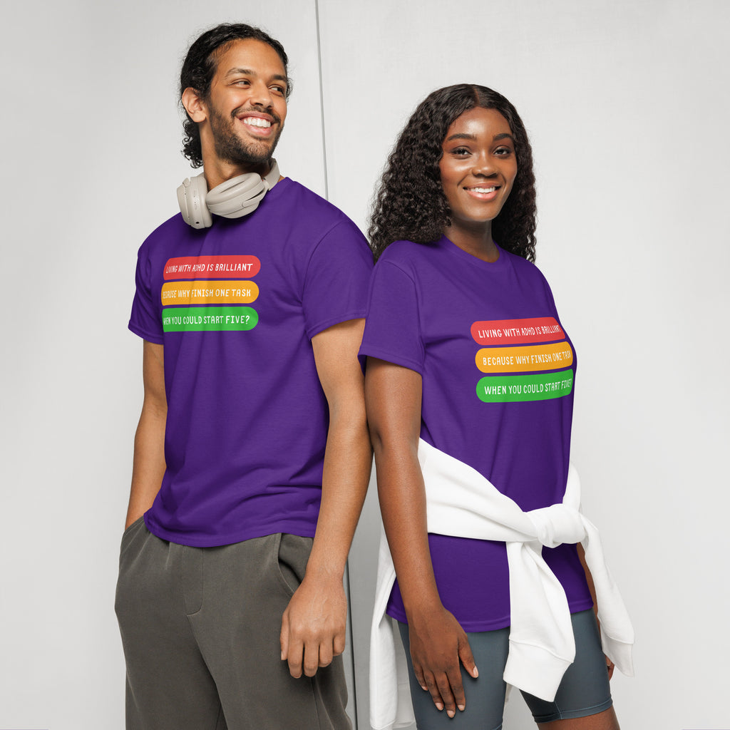 Unisex DryBlend® Classic Tee - 'Living With ADHD' T-Shirt