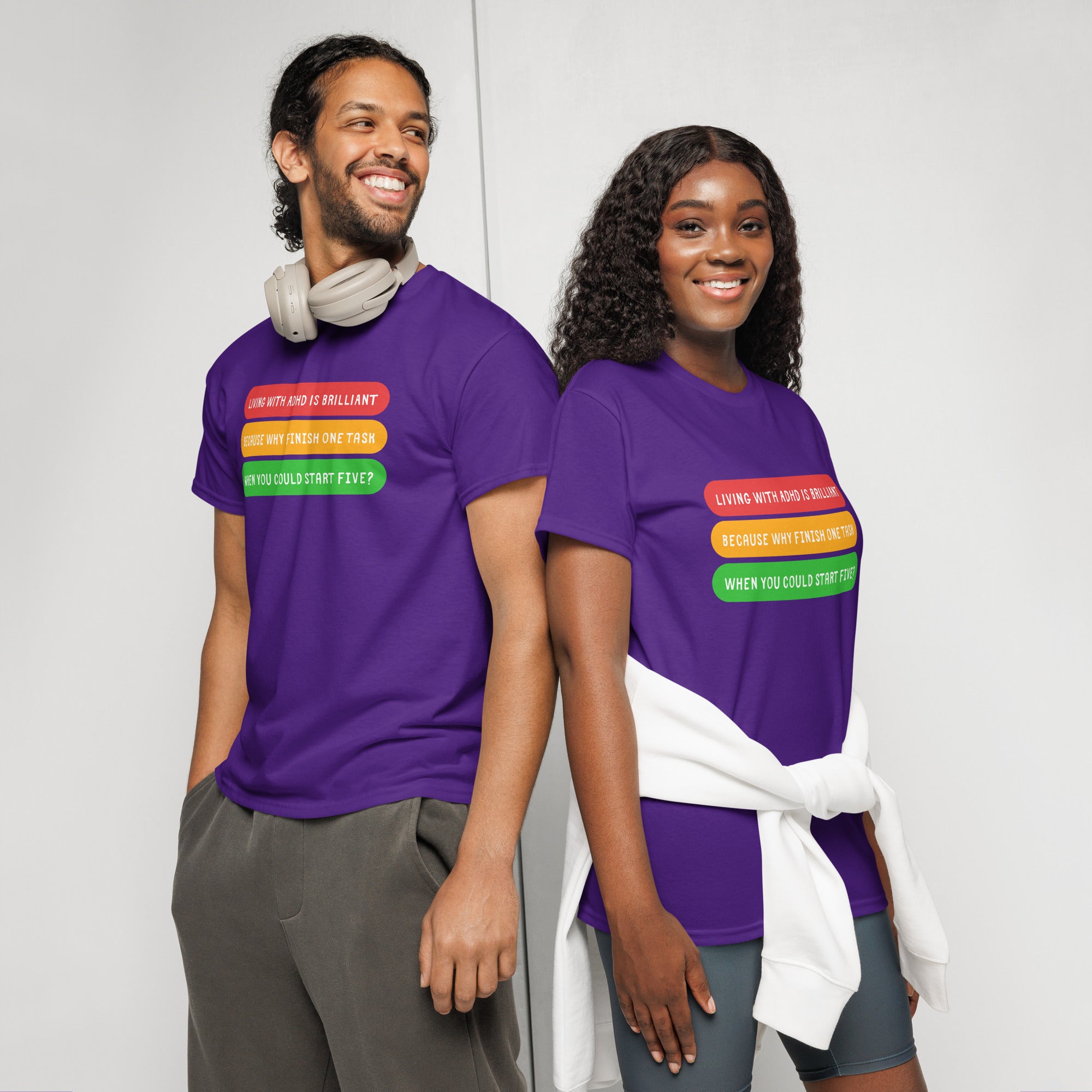 Unisex DryBlend® Classic Tee - 'Living With ADHD' T-Shirt