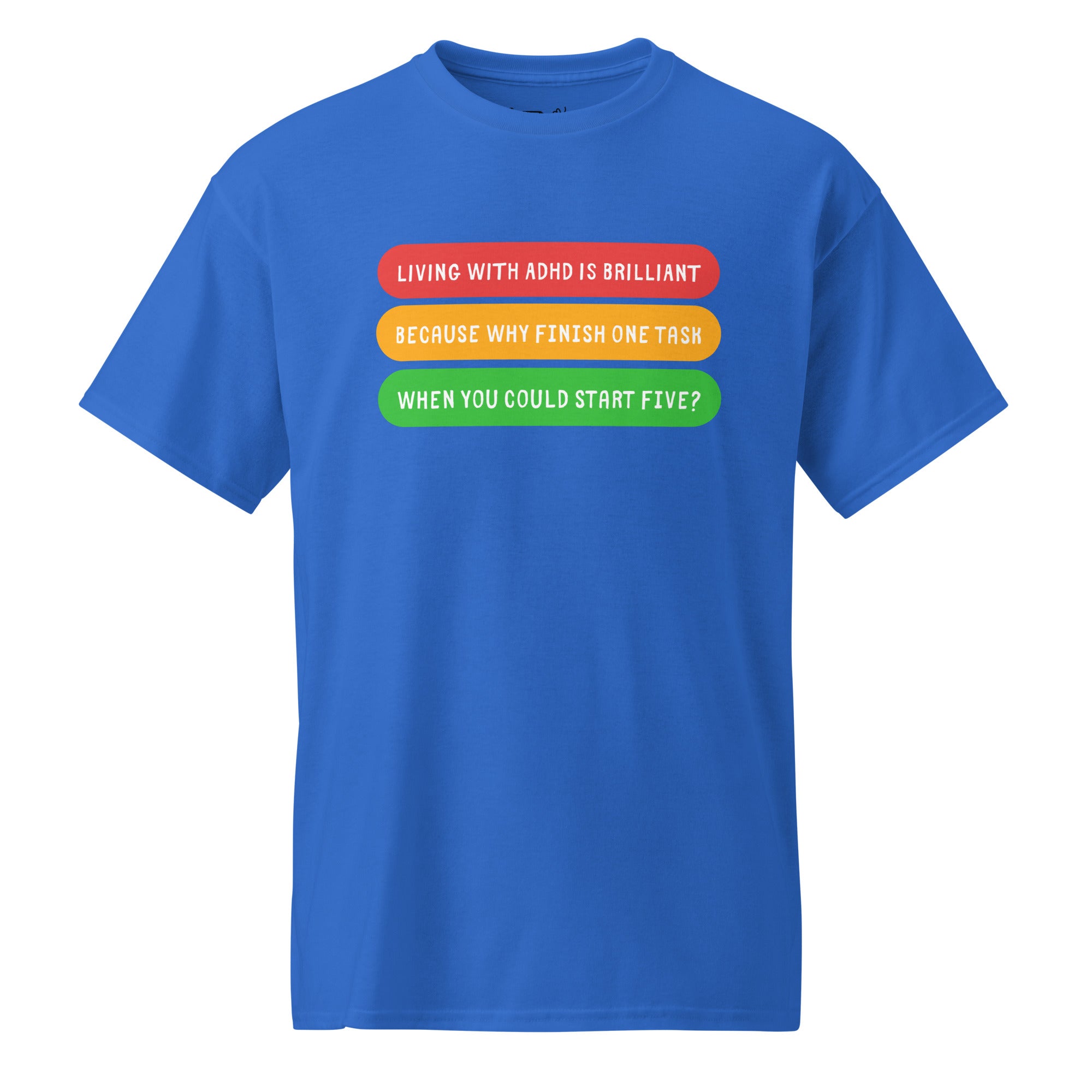 Unisex DryBlend® Classic Tee - 'Living With ADHD' Royal T-Shirt