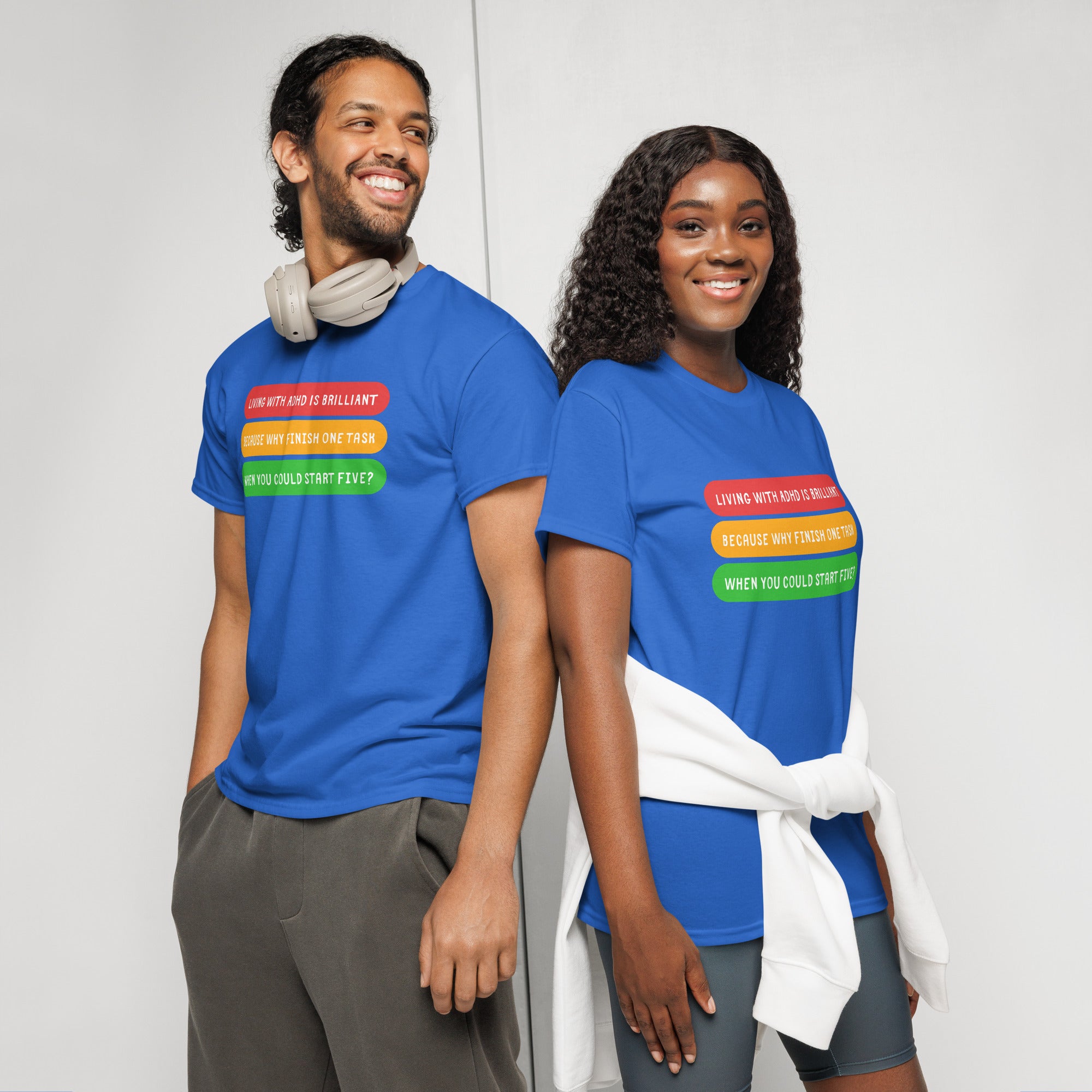 Unisex DryBlend® Classic Tee - 'Living With ADHD' T-Shirt