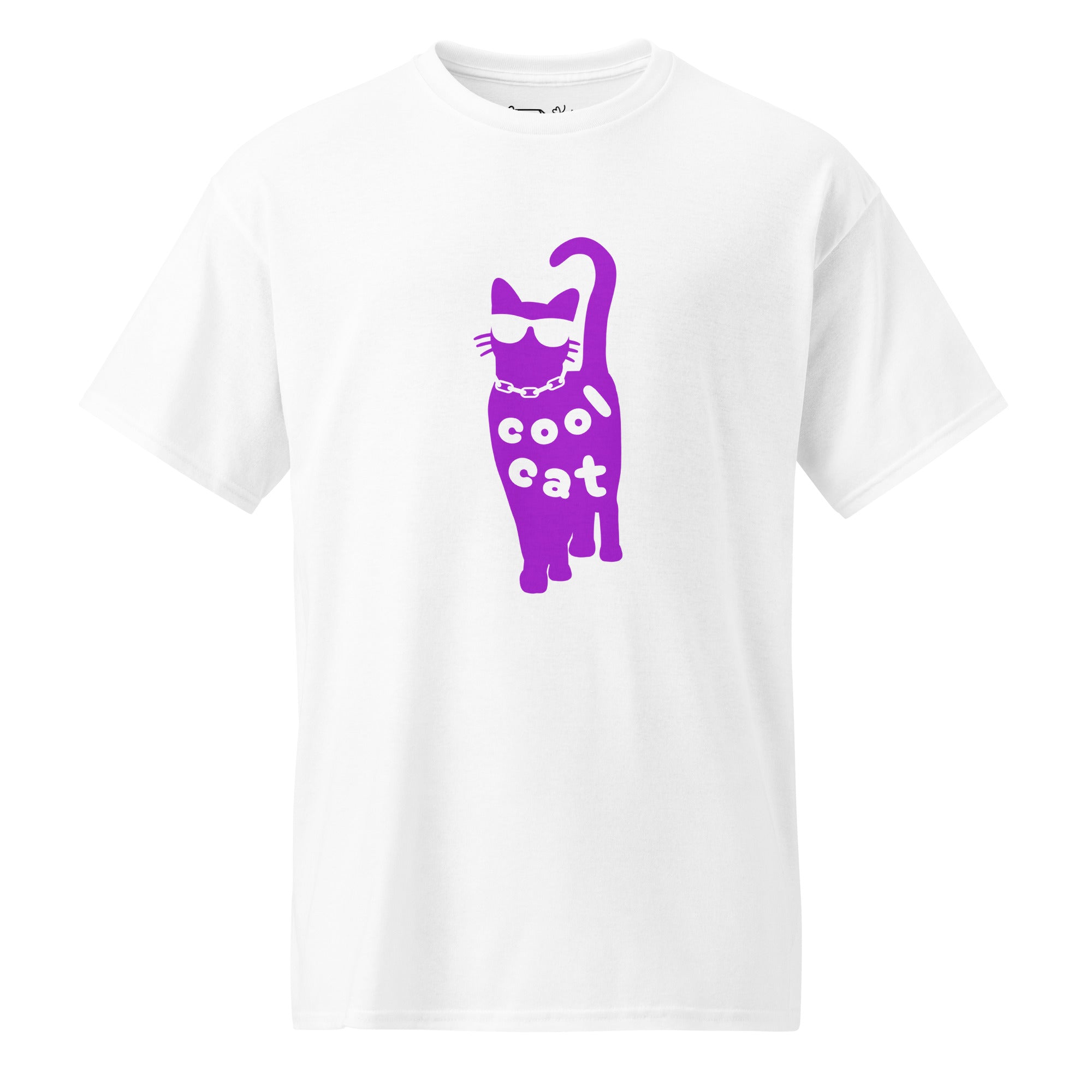 Unisex DryBlend® Classic Tee - 'Cool Cat' White T-Shirt