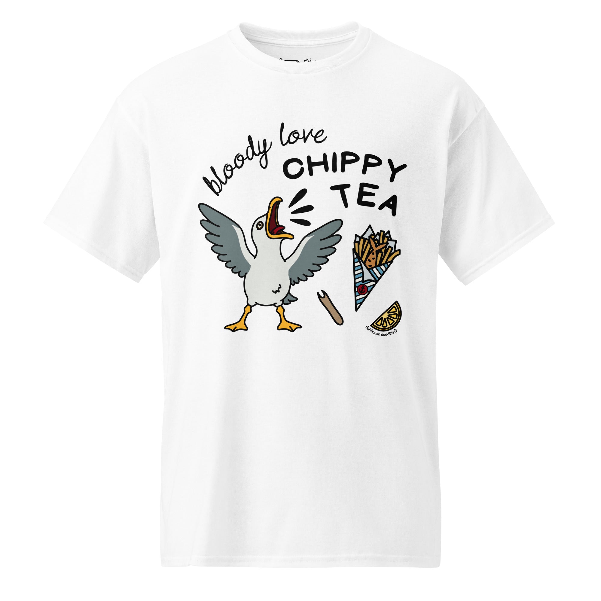 Unisex DryBlend® Classic Tee - 'Chippy Tea' White T-Shirt